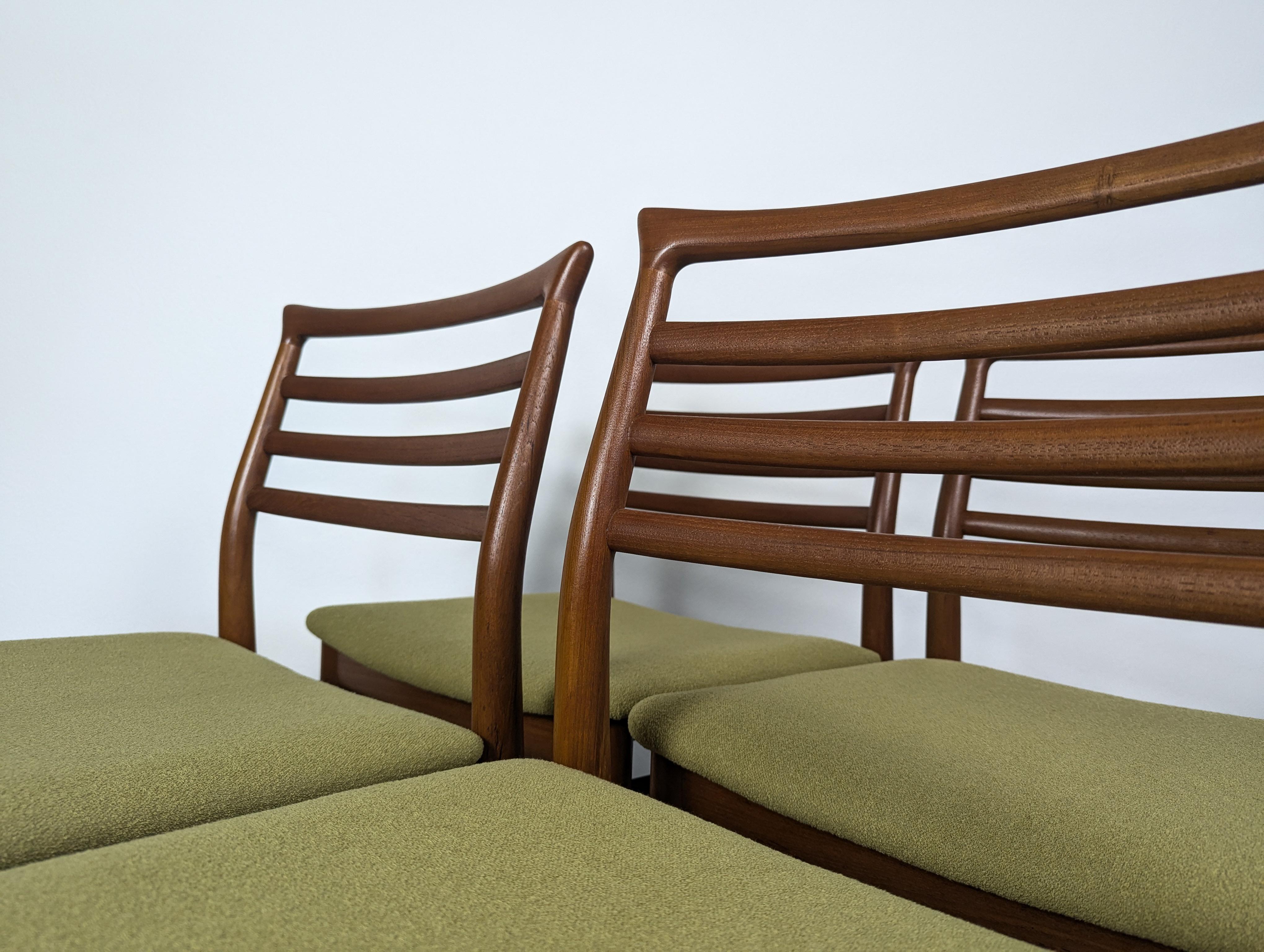 Tessuto Sedie da pranzo in teak di Erling Torvits per Sorø Stolefabrik, 1960 ca. in vendita