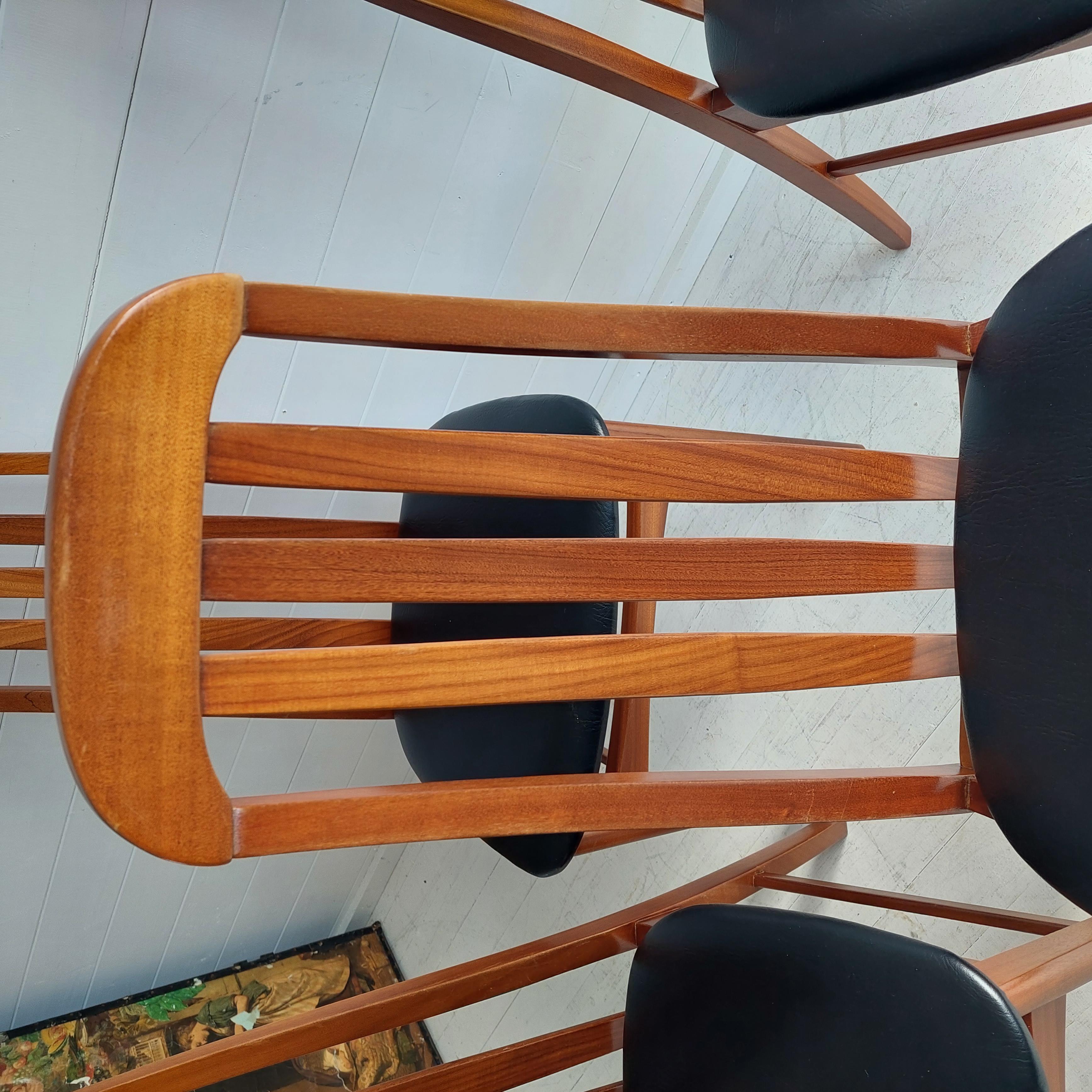 Mid entury Teak Dining Chairs by Jentique Niels Koefoed Style, 1970s Set of 4 4