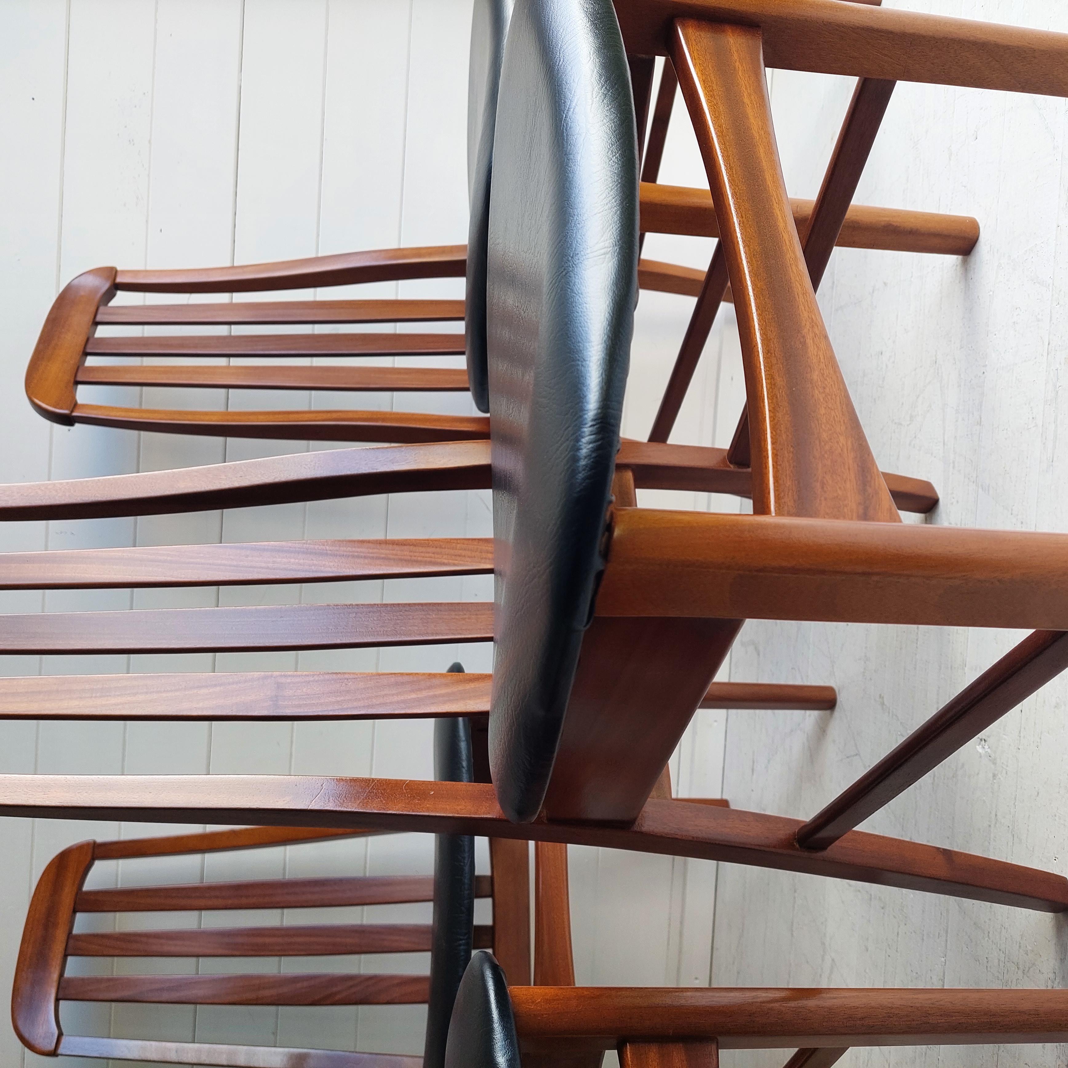 British Mid entury Teak Dining Chairs by Jentique Niels Koefoed Style, 1970s Set of 4