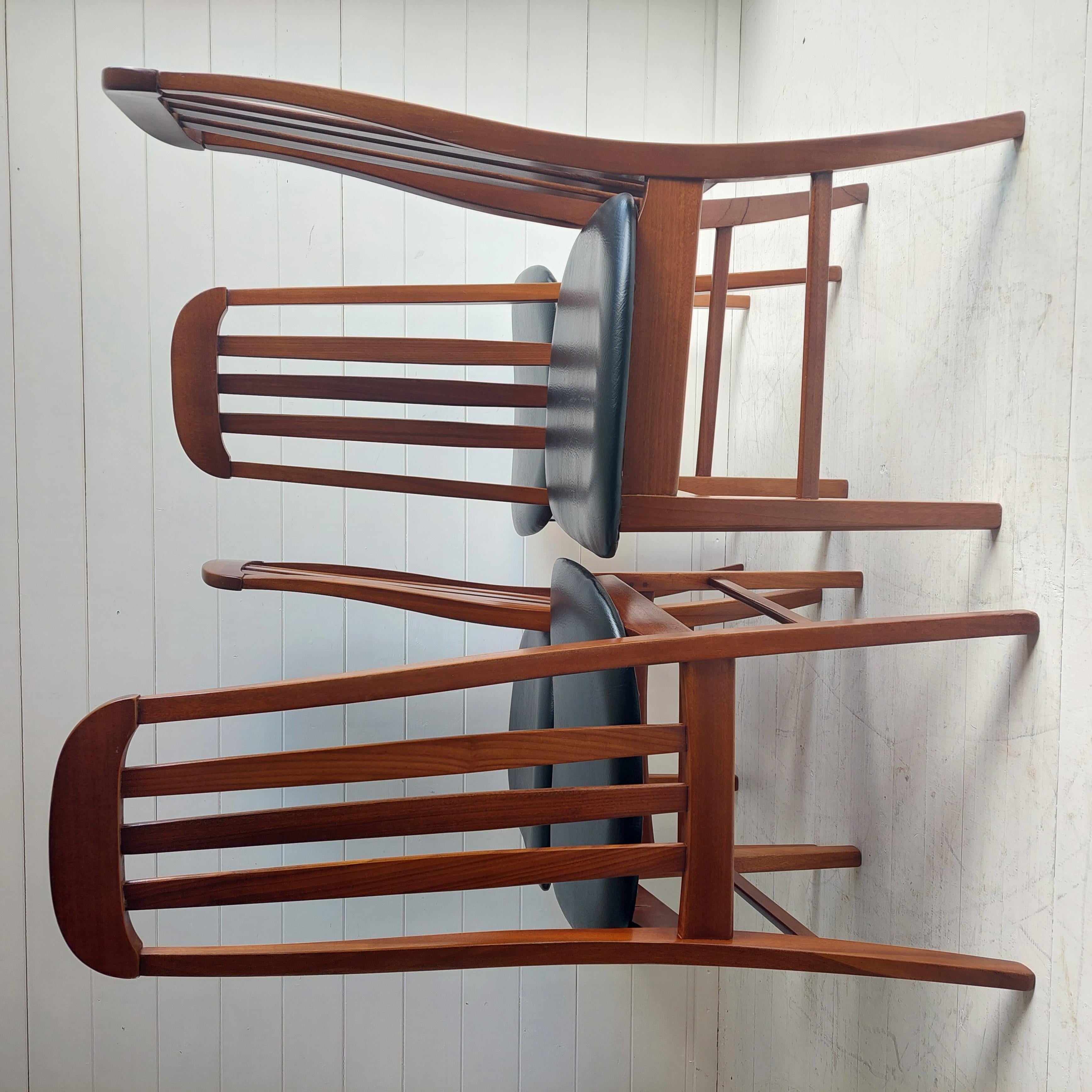 Mid entury Teak Dining Chairs by Jentique Niels Koefoed Style, 1970s Set of 4 In Good Condition In Leamington Spa, GB