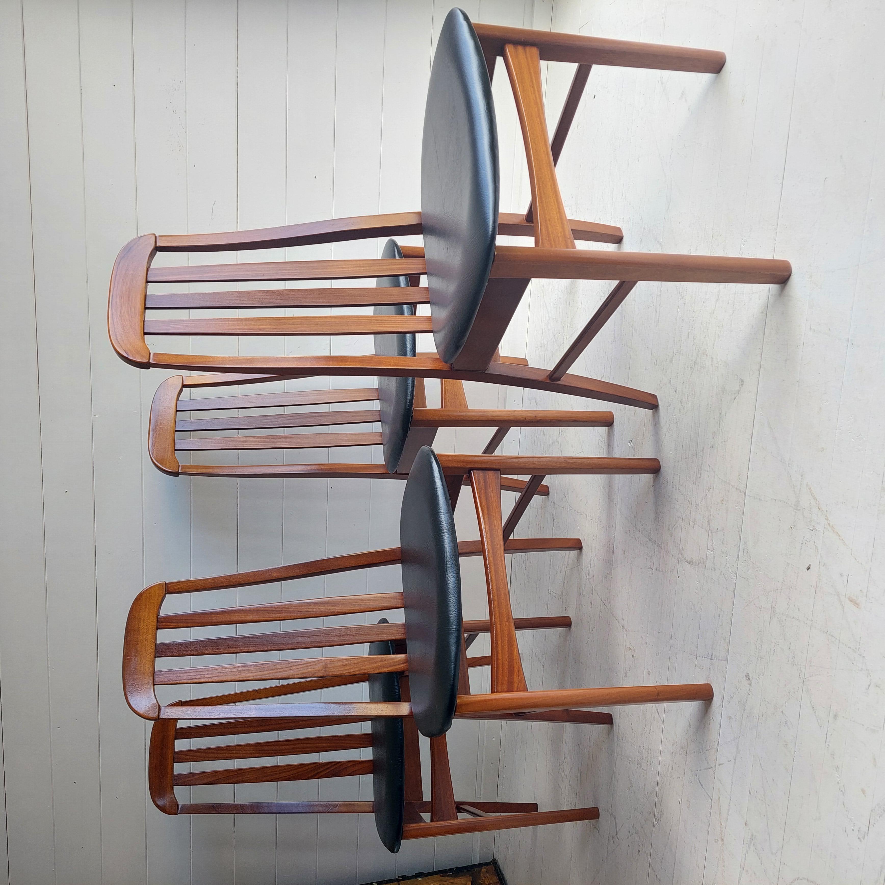 20th Century Mid entury Teak Dining Chairs by Jentique Niels Koefoed Style, 1970s Set of 4