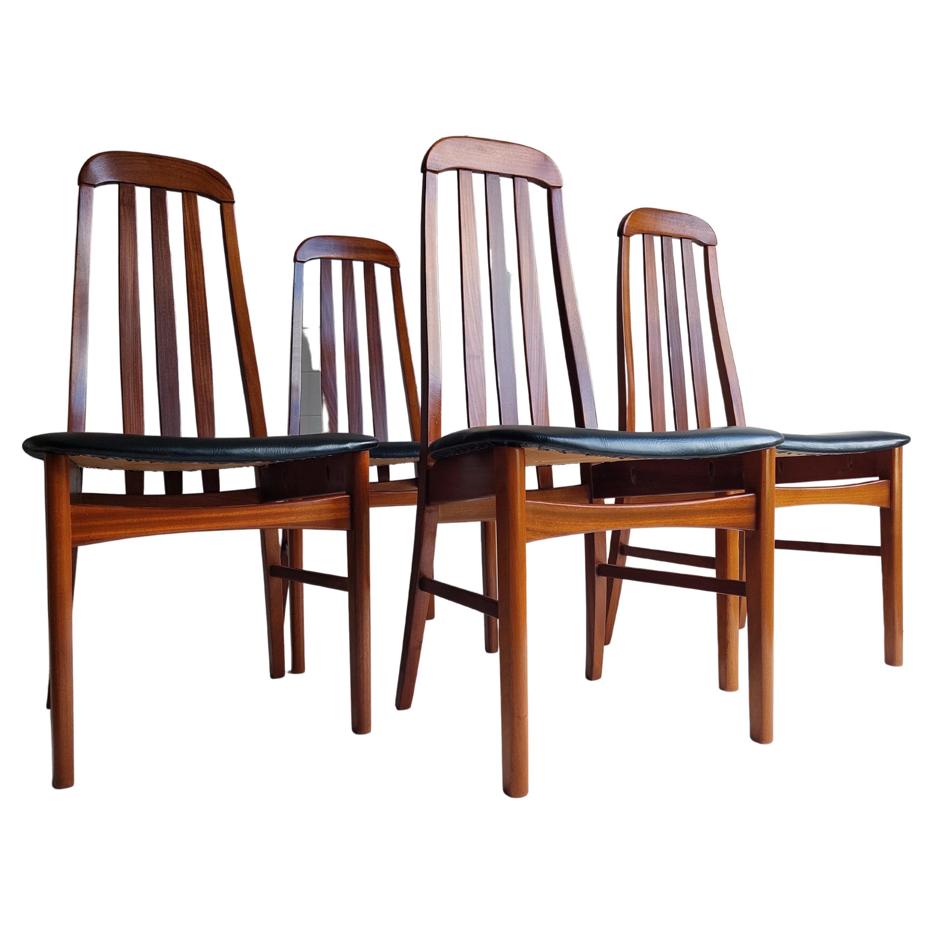 Mid entury Teak Dining Chairs by Jentique Niels Koefoed Style, 1970s Set of 4