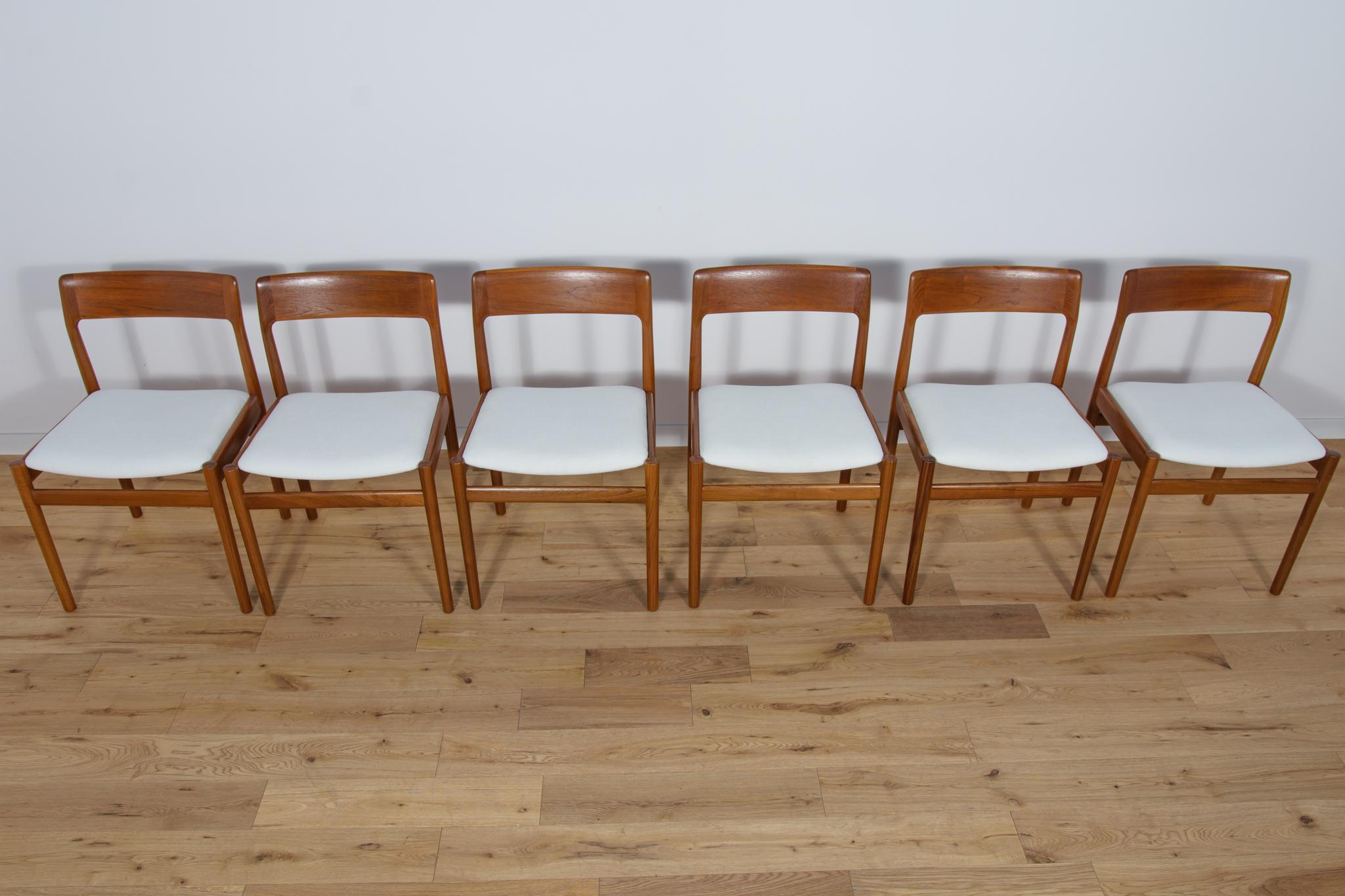  Esszimmerstühle aus Teakholz aus der Mitte des Jahrhunderts von Johannes Nørgaard für Nørgaards Møbelfabrik (Moderne der Mitte des Jahrhunderts) im Angebot