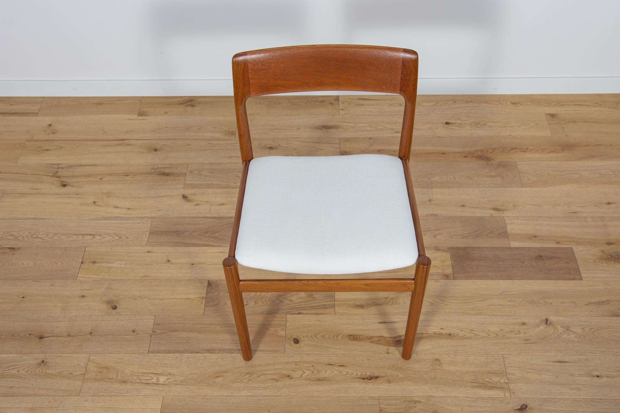 Fabric  Mid-Century Teak Dining Chairs by Johannes Nørgaard for Nørgaards Møbelfabrik For Sale
