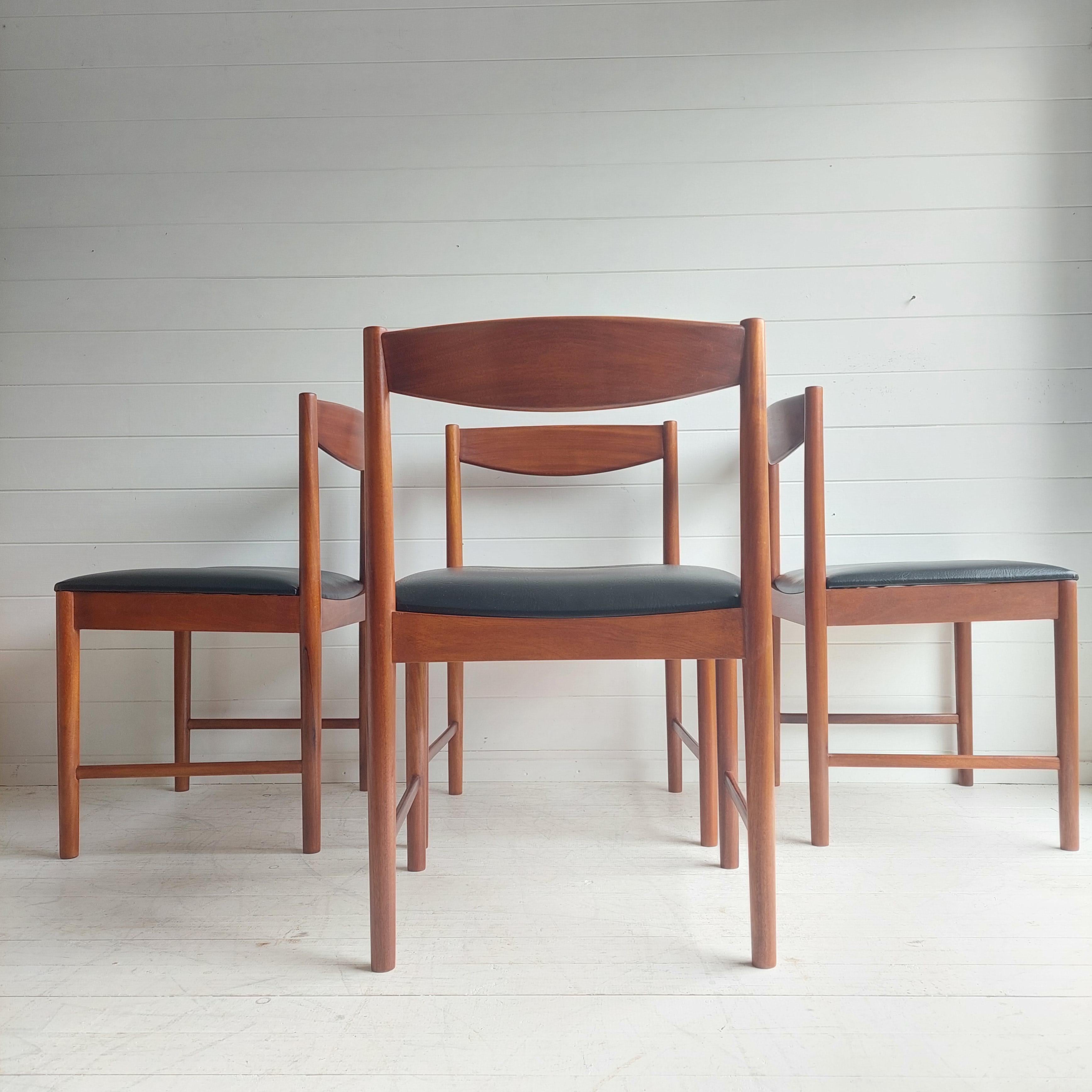 British Mid Century Teak Dining Chairs By McIntosh 1960s Set Of 4