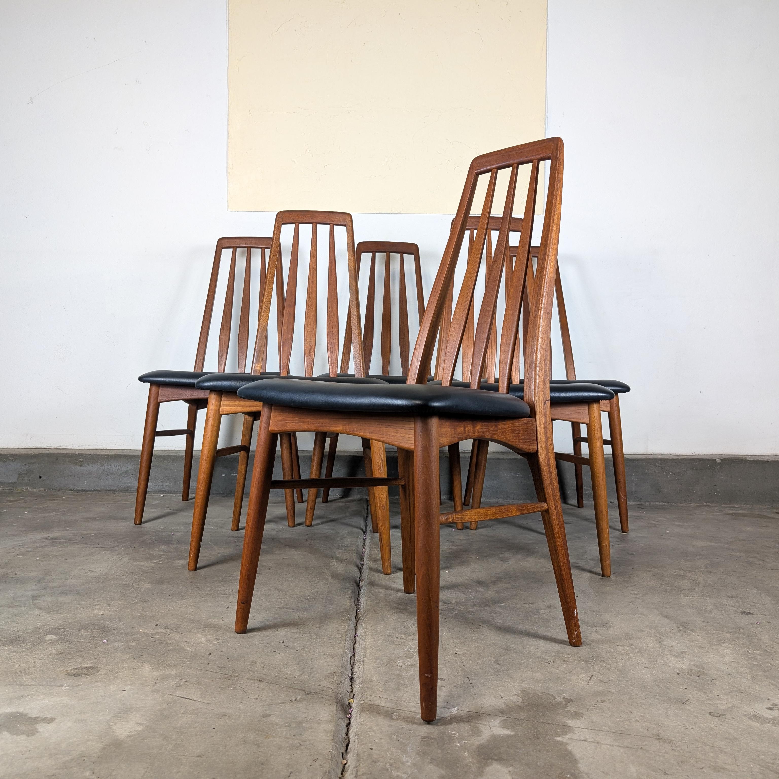 Mid Century Teak Esstisch Eva Stühle von Niels Kofoed für Koefoeds Hornslet, um 1960 (Dänisch) im Angebot