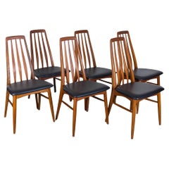 Mid Century Teak Dining Eva Chairs by Niels Kofoed for Koefoeds Hornslet, c1960s