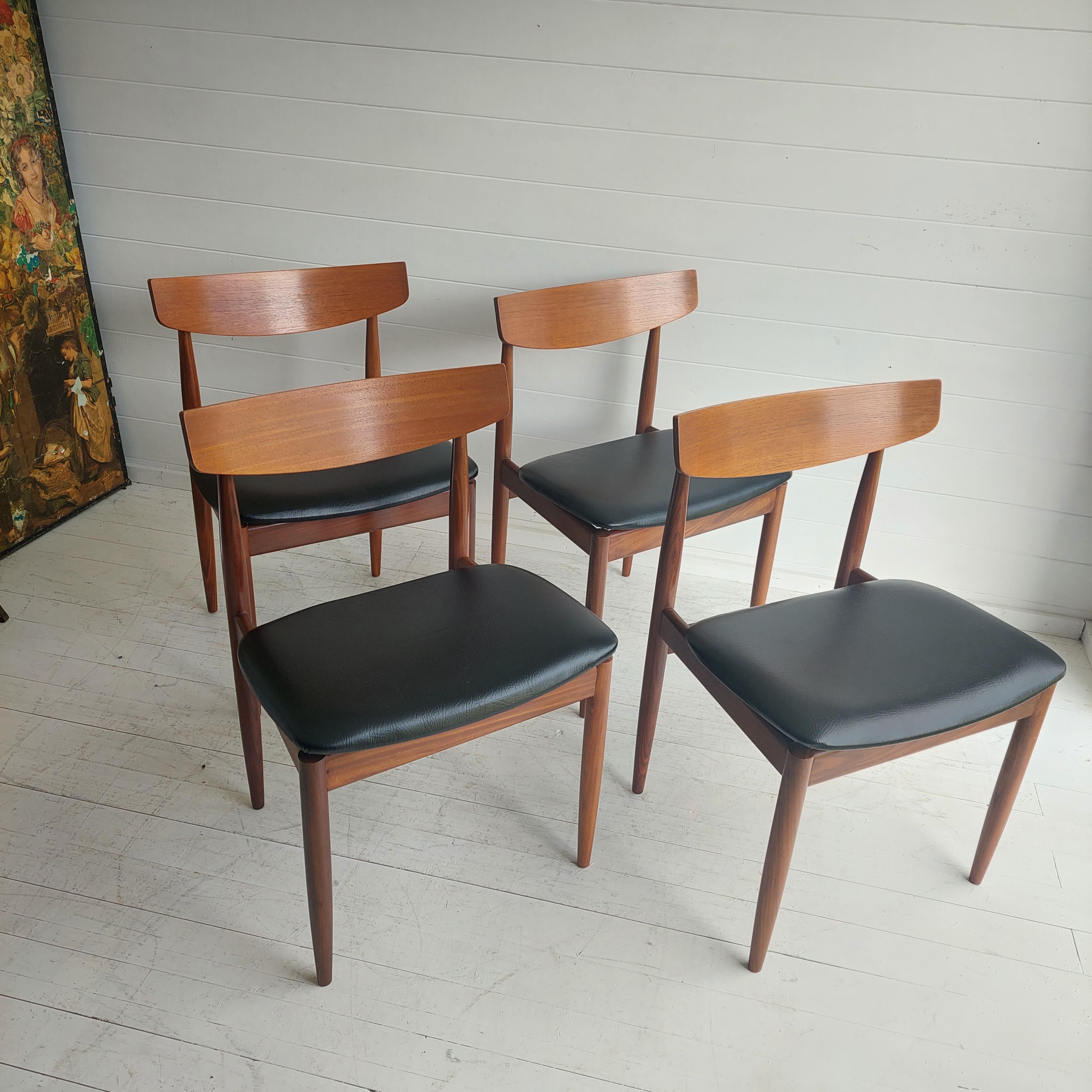 Mid-Century Modern Midcentury Teak Dining Chairs Danish by Ib Kofod Larsen for G Plan Set of 4