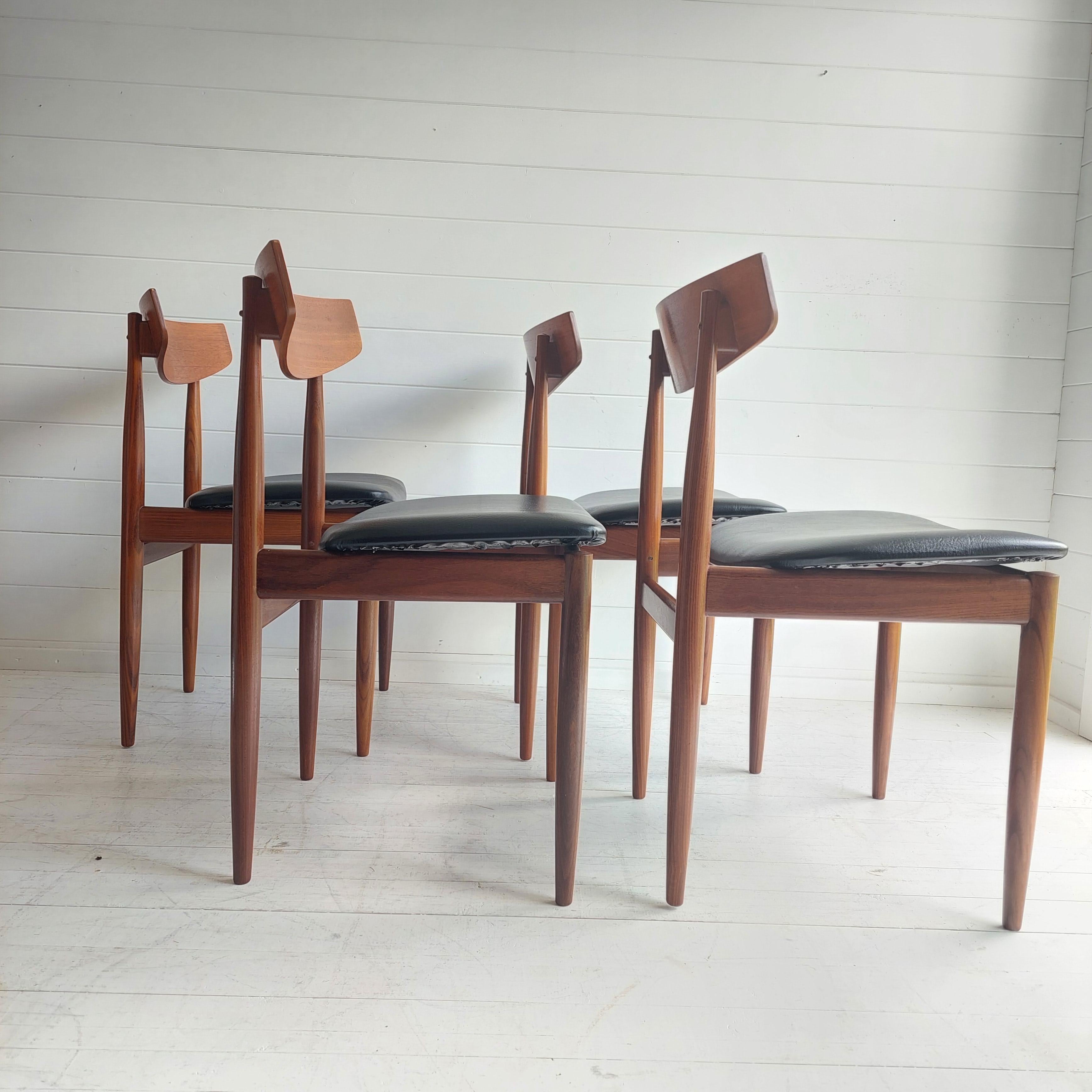 20th Century Midcentury Teak Dining Chairs Danish by Ib Kofod Larsen for G Plan Set of 4