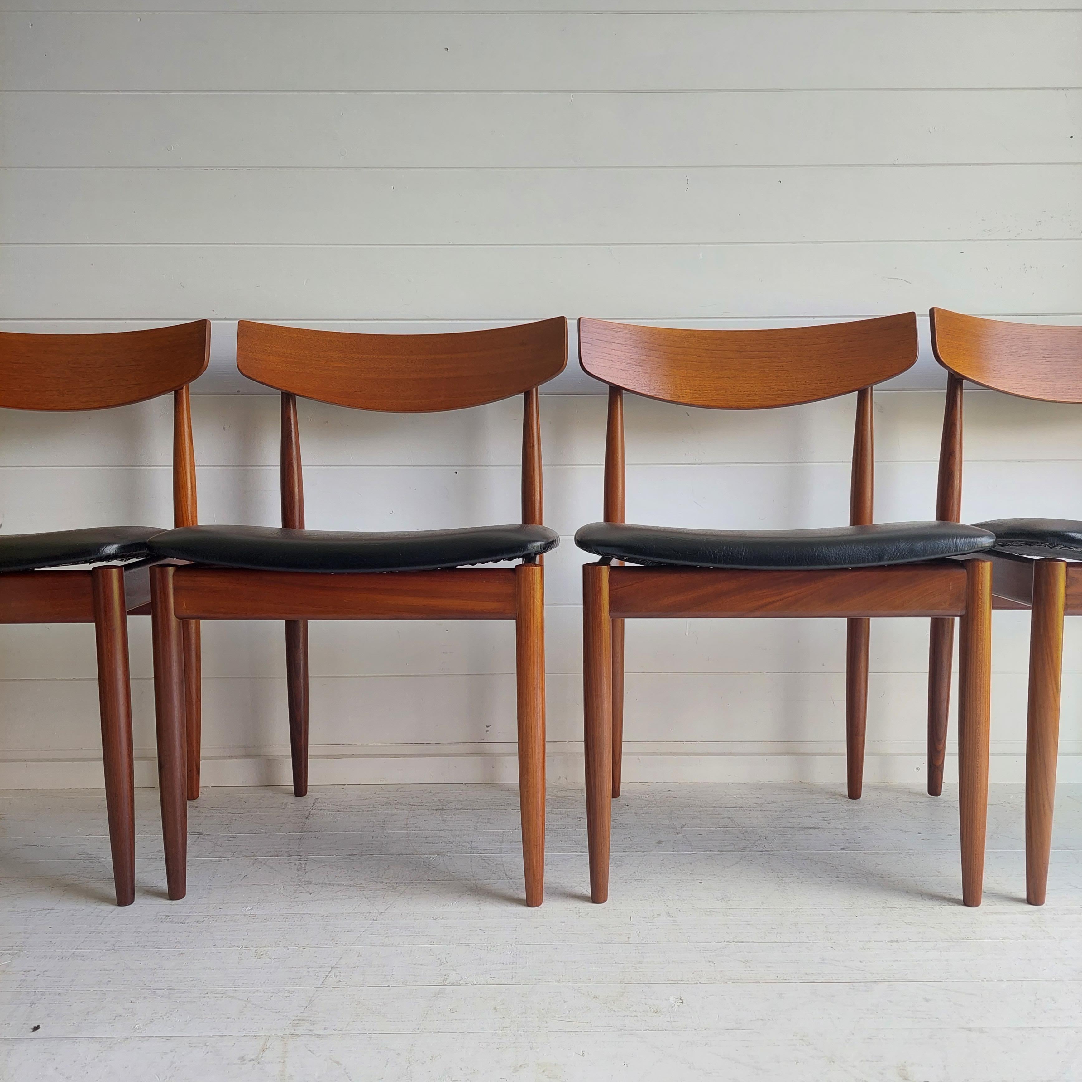 Midcentury Teak Dining Chairs Danish by Ib Kofod Larsen for G Plan Set of 4 1