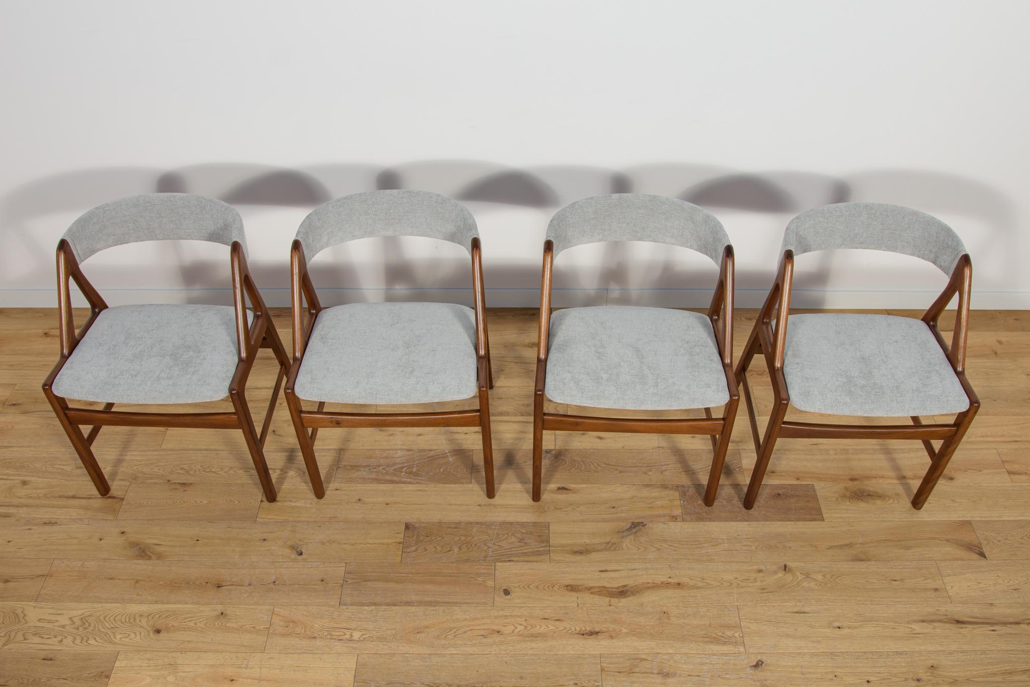 Mid-Century Modern Chaises de salle à manger en teck du milieu du siècle, Danemark, années 1960, ensemble de 4 en vente