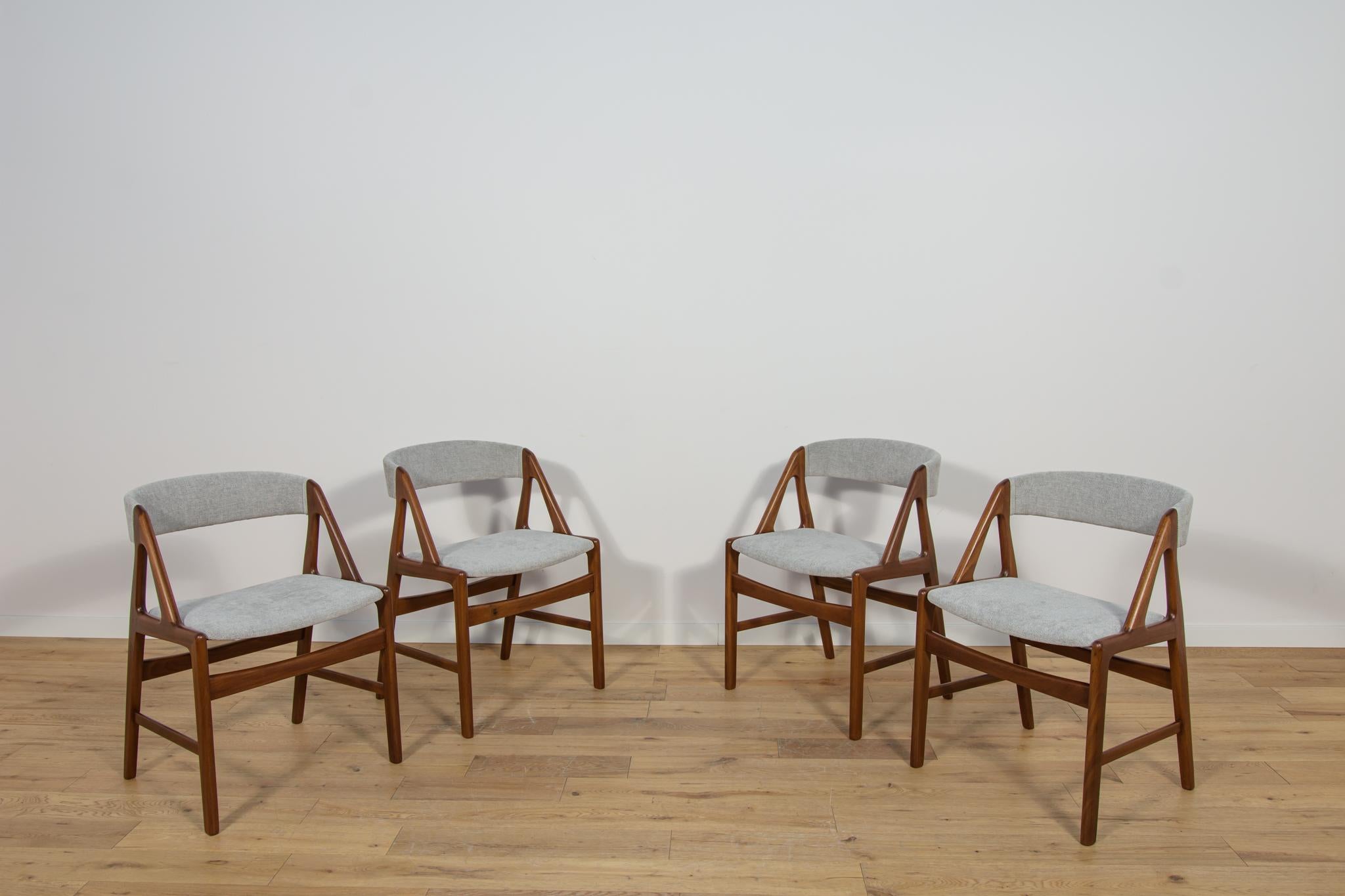 Danois Chaises de salle à manger en teck du milieu du siècle, Danemark, années 1960, ensemble de 4 en vente