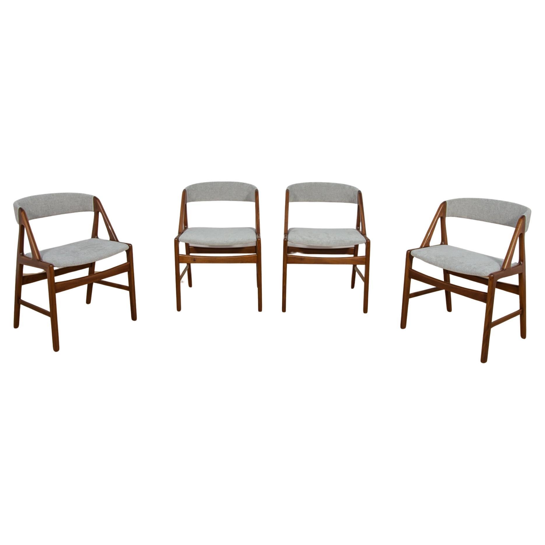 Mid-Century Teak Dining Chairs, Denmark 1960s, Set of 4