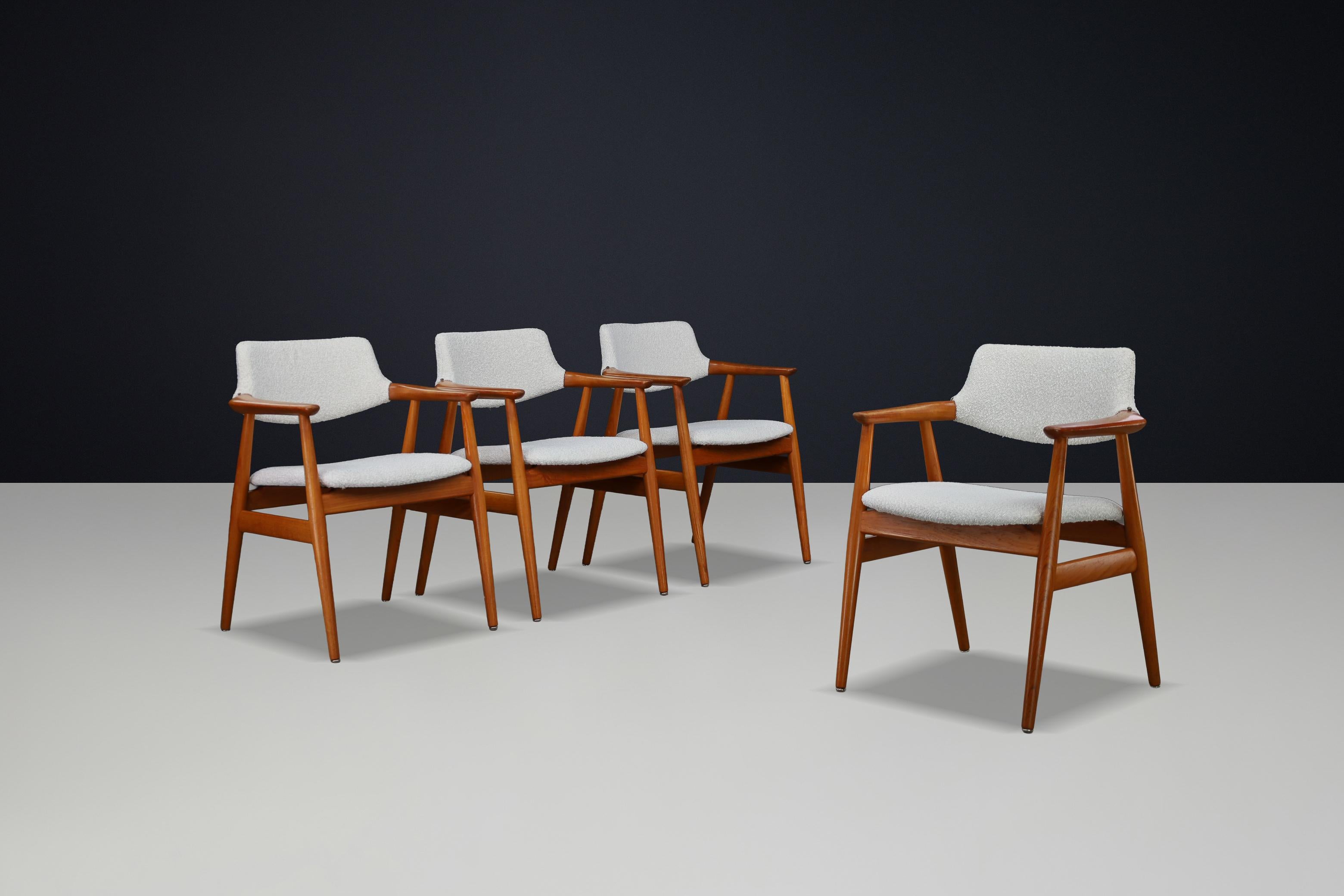 Sedie da pranzo in teak di metà secolo Modello GM11 di Svend Åge Eriksen per Glostrup, Danimarca, anni '60 - Set di 4

Questo elegante set di quattro sedie da pranzo, modello GM11, è stato progettato dal designer danese Svend Åge Eriksen e prodotto