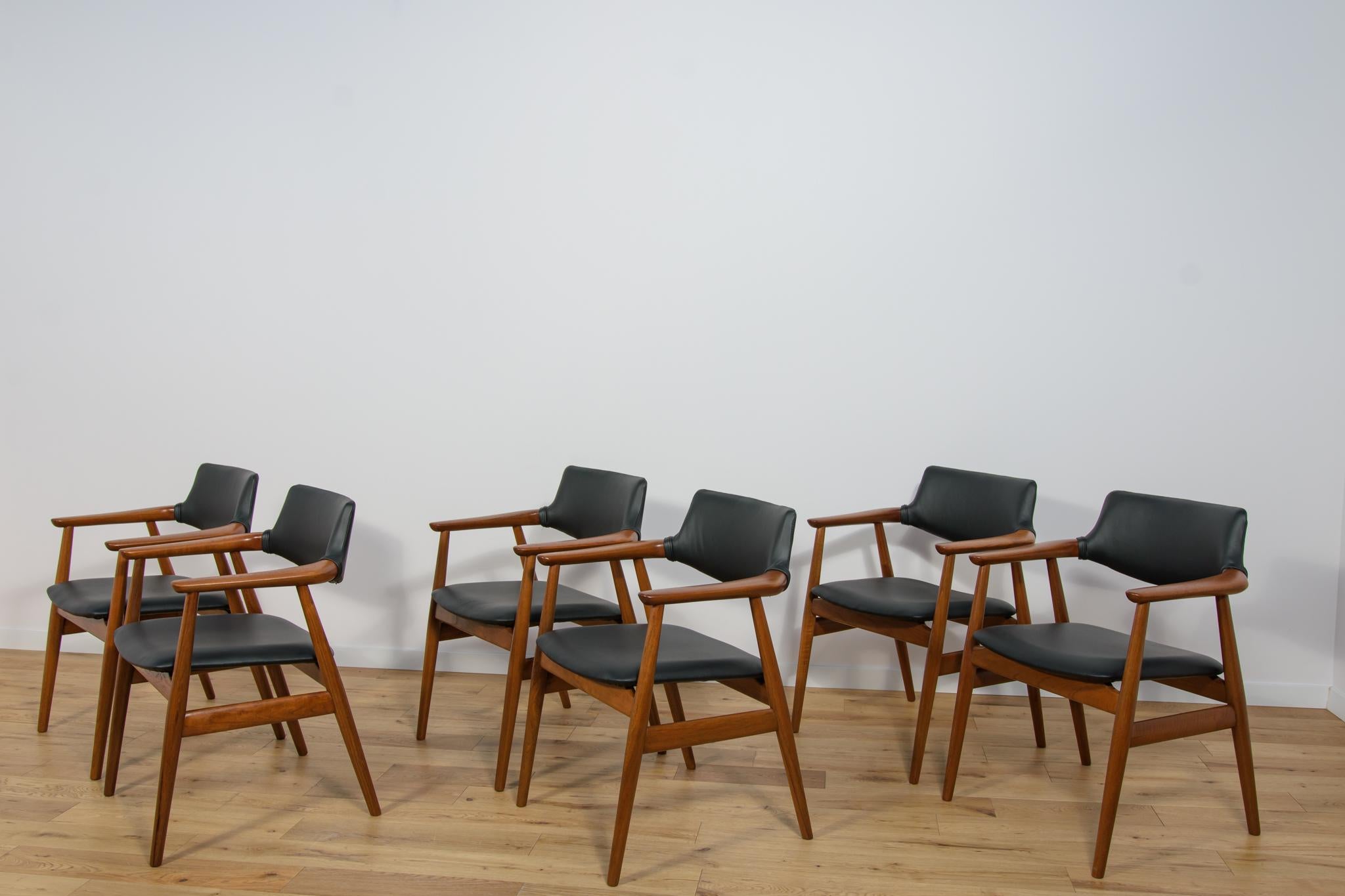 Teak-Esszimmerstühle aus der Mitte des Jahrhunderts Modell GM11 von Svend Åge Eriksen für Glostrup. (Dänisch) im Angebot