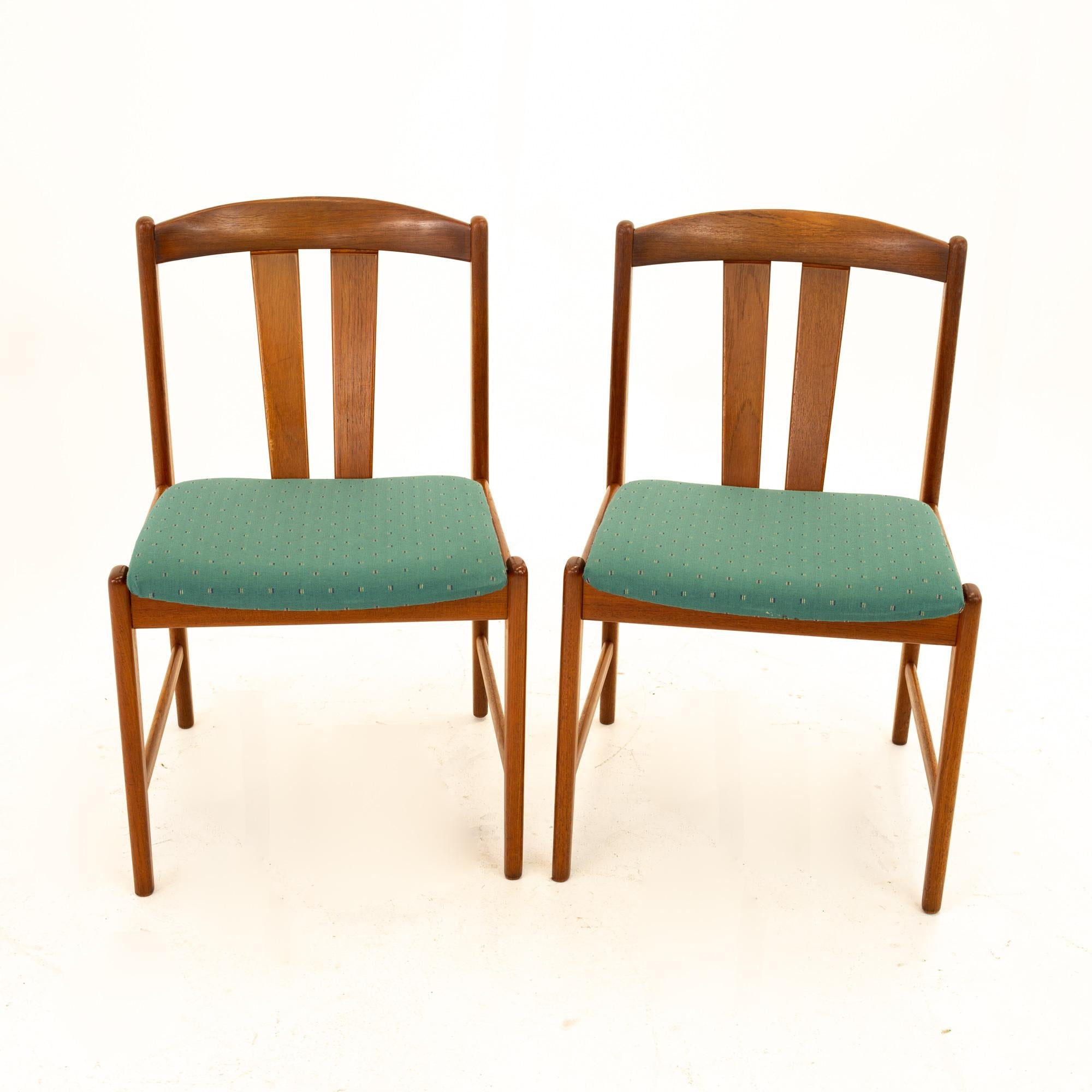 Wood Mid Century Teak Dining Chairs, Set of 4