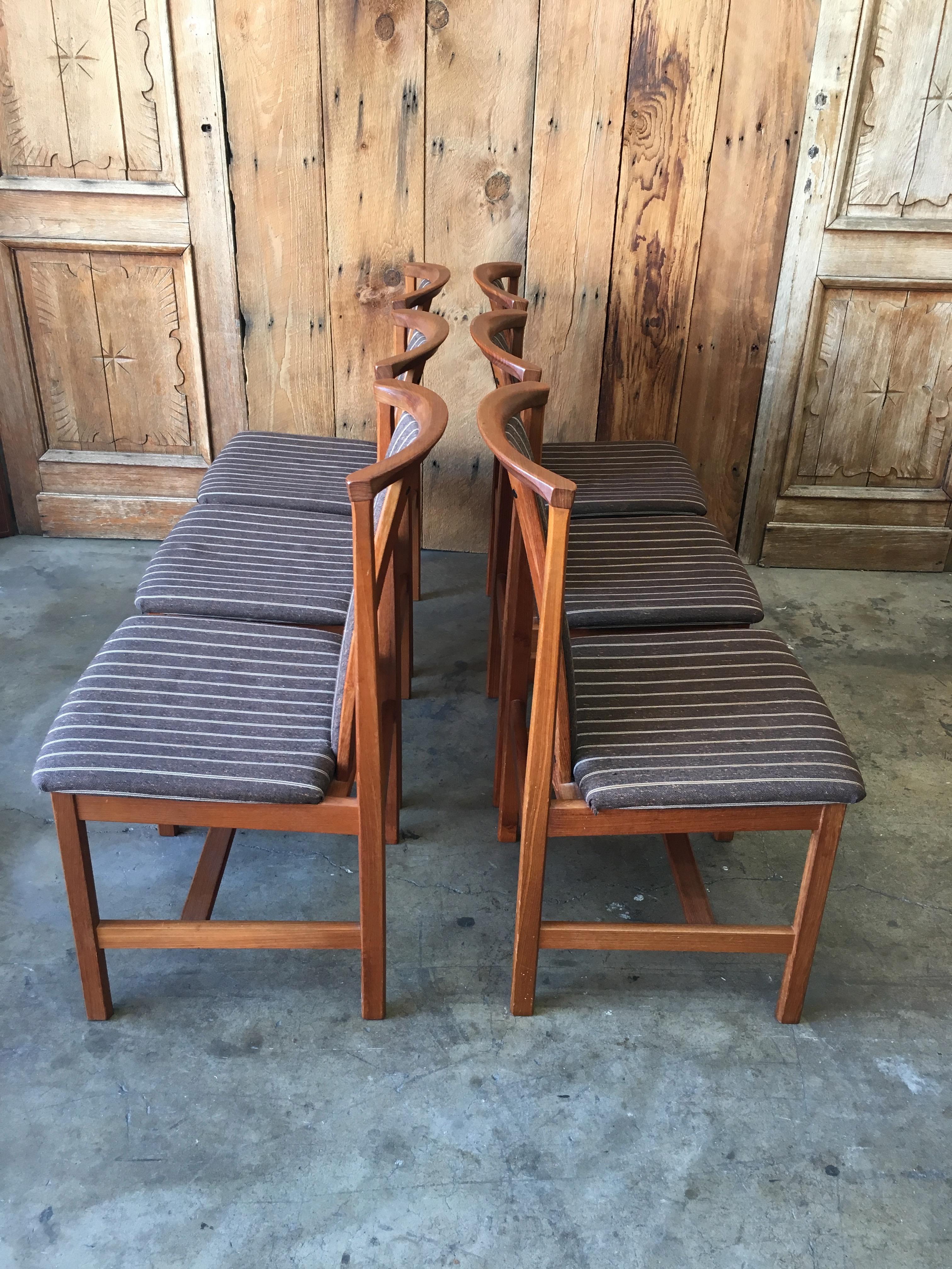 Mid Century Teak Dining Chairs Set of Eight 8