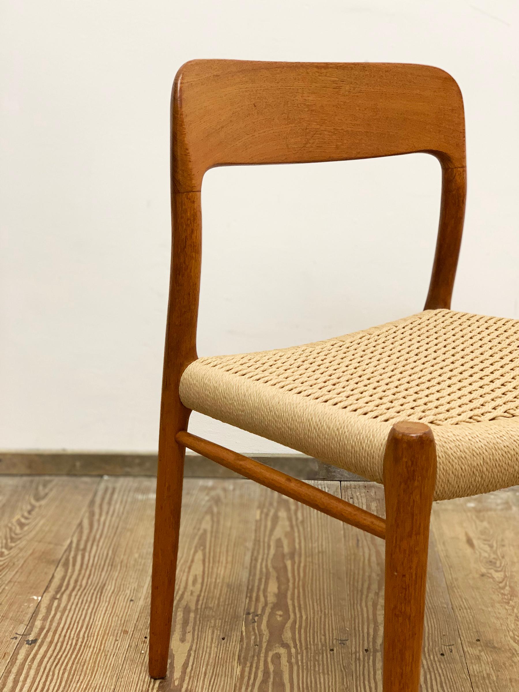 Mid-20th Century Mid-Century Teak Dining or Side Chair #75 by Niels O. Møller for J. L. Moller For Sale