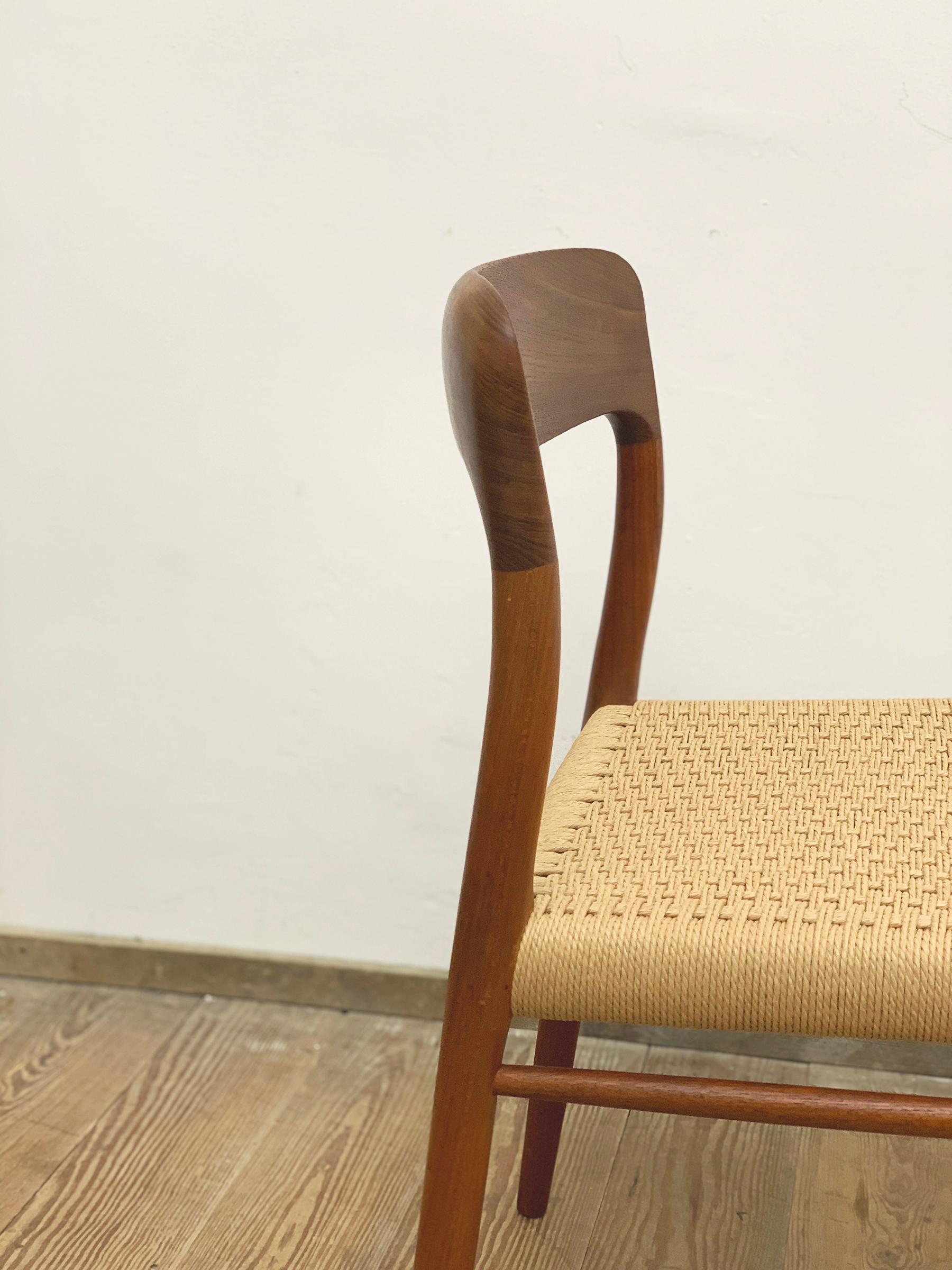 Mid-Century Teak Dining or Side Chair #75 by Niels O. Møller for J. L. Moller For Sale 1