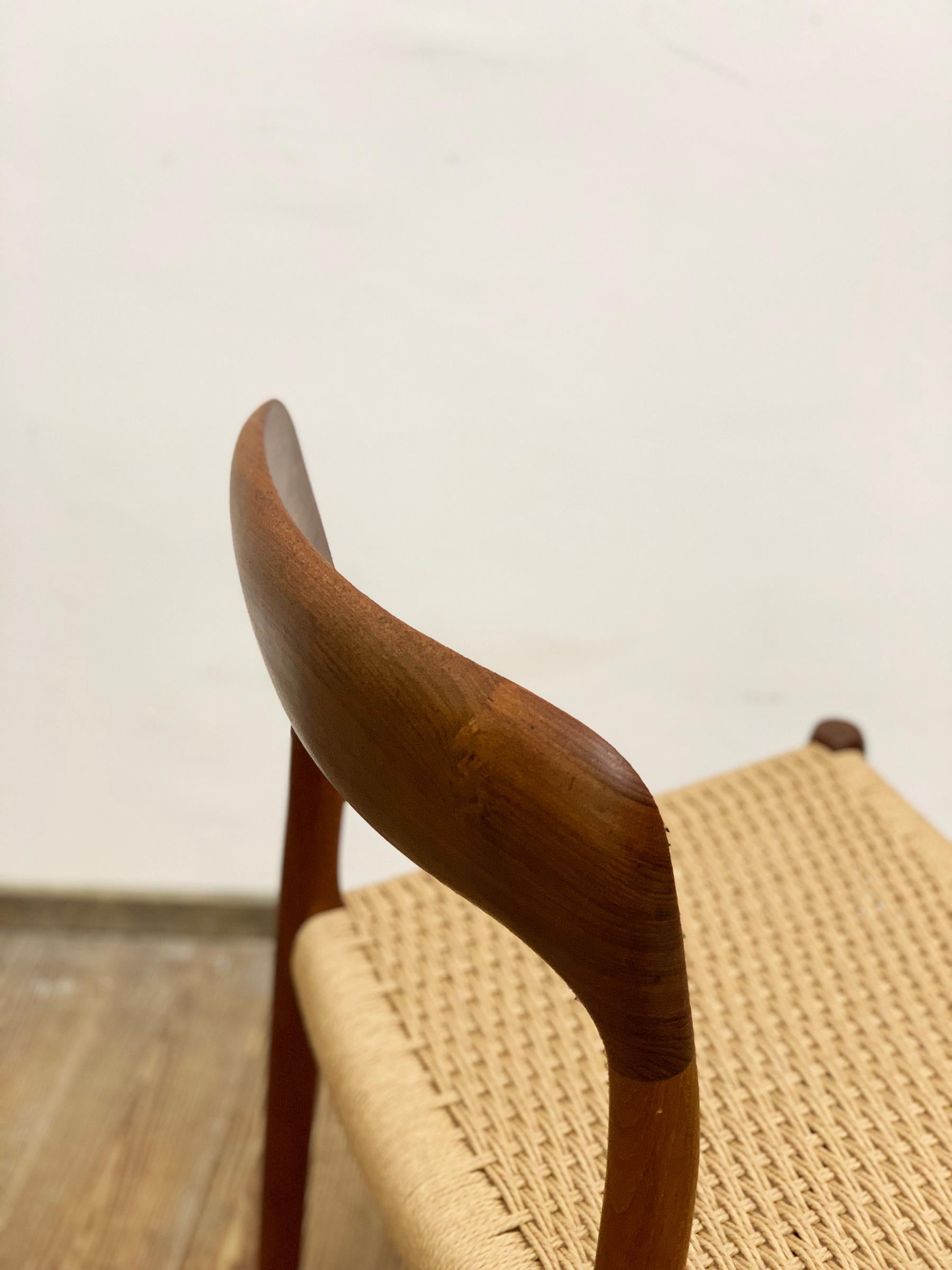 Mid-Century Teak Dining or Side Chair #75 by Niels O. Møller for J. L. Moller For Sale 2