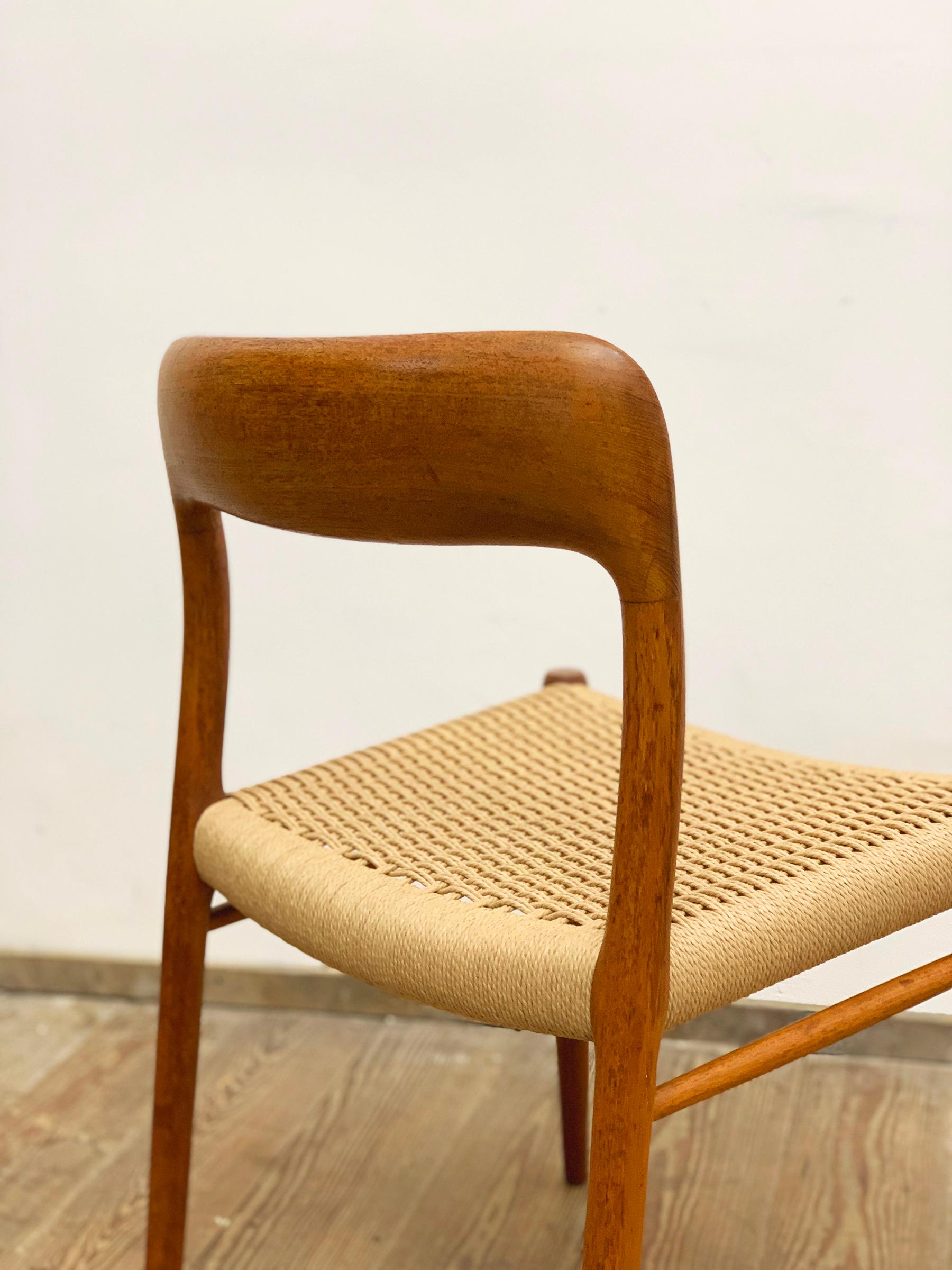Mid-Century Teak Dining or Side Chair #75 by Niels O. Møller for J. L. Moller For Sale 1