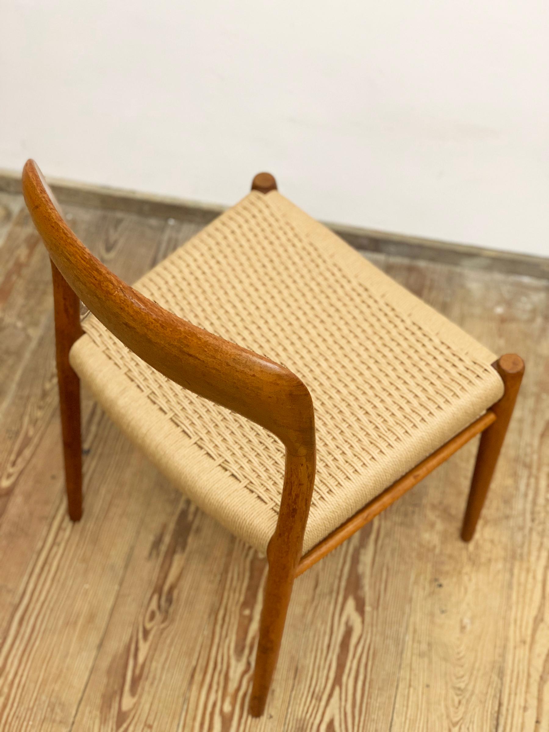 Mid-Century Teak Dining or Side Chair #75 by Niels O. Møller for J. L. Moller For Sale 3