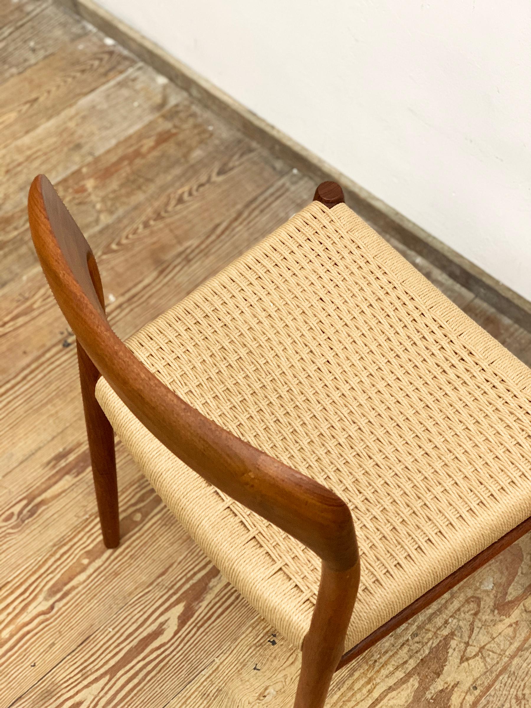 Mid-Century Teak Dining or Side Chair #75 by Niels O. Møller for J. L. Moller For Sale 5