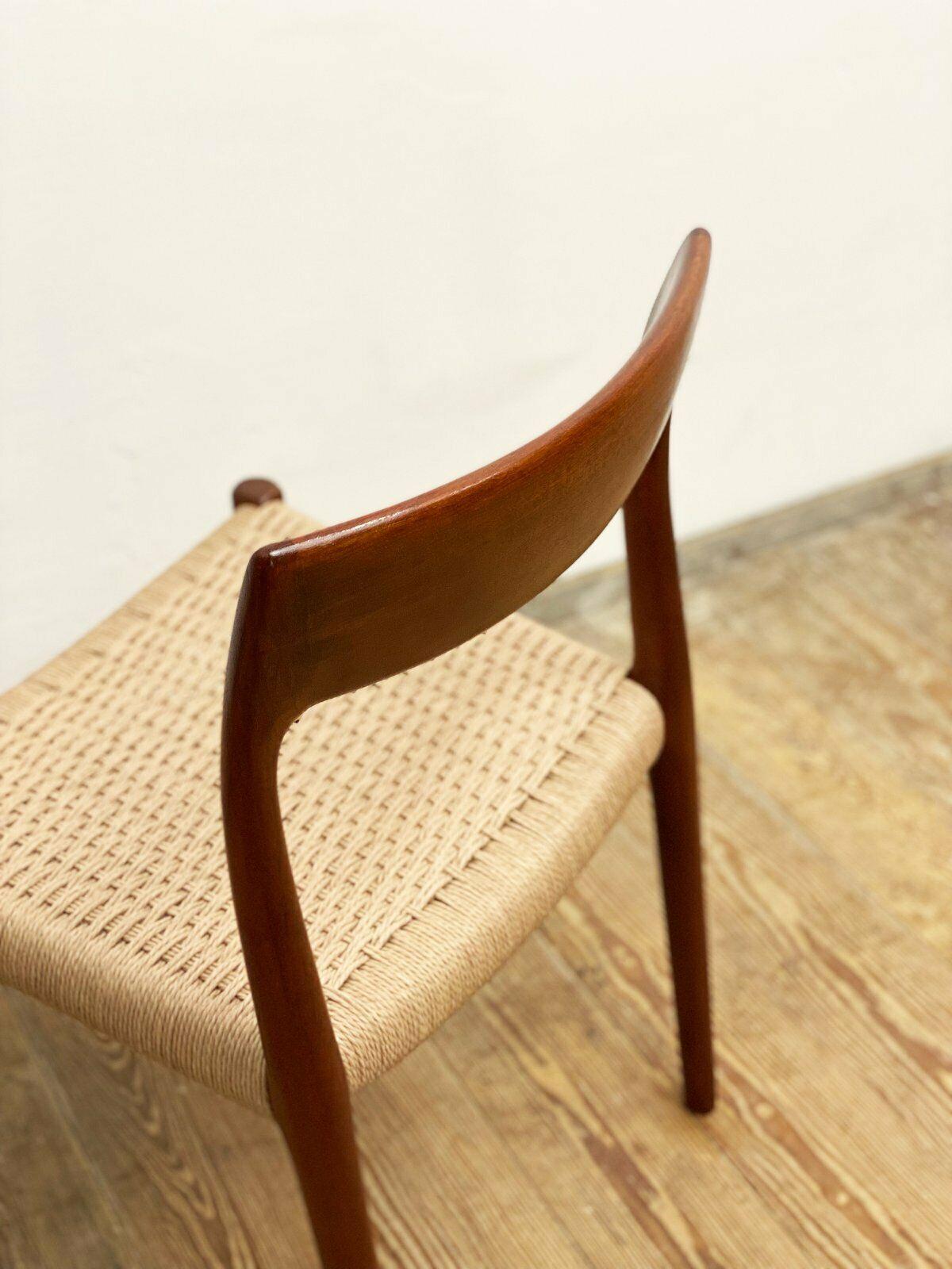 Mid-20th Century Mid-Century Teak Dining or Side Chair #77 by Niels O. Møller for J. L. Moller