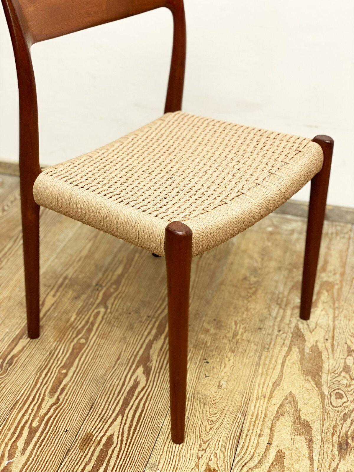 Mid-Century Modern Mid-Century Teak Dining or Side Chair #77 by Niels O. Møller for J. L. Moller