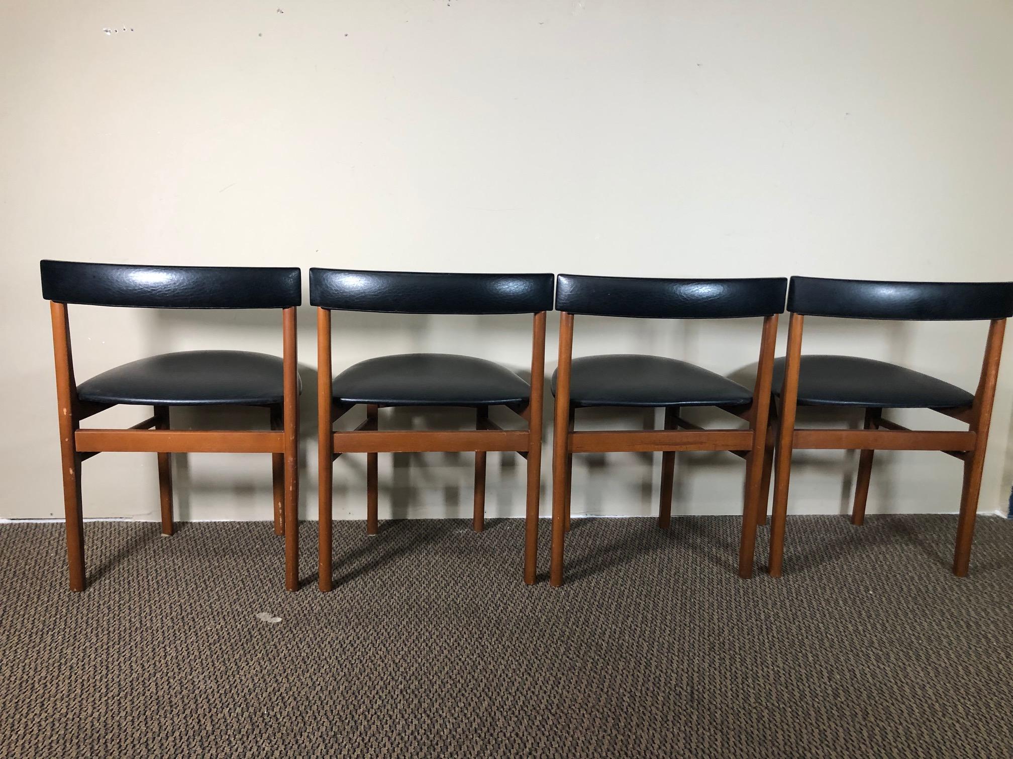 Midcentury Teak Dining Set by McIntosh Extending Table 4 Chairs Roundette For Sale 5