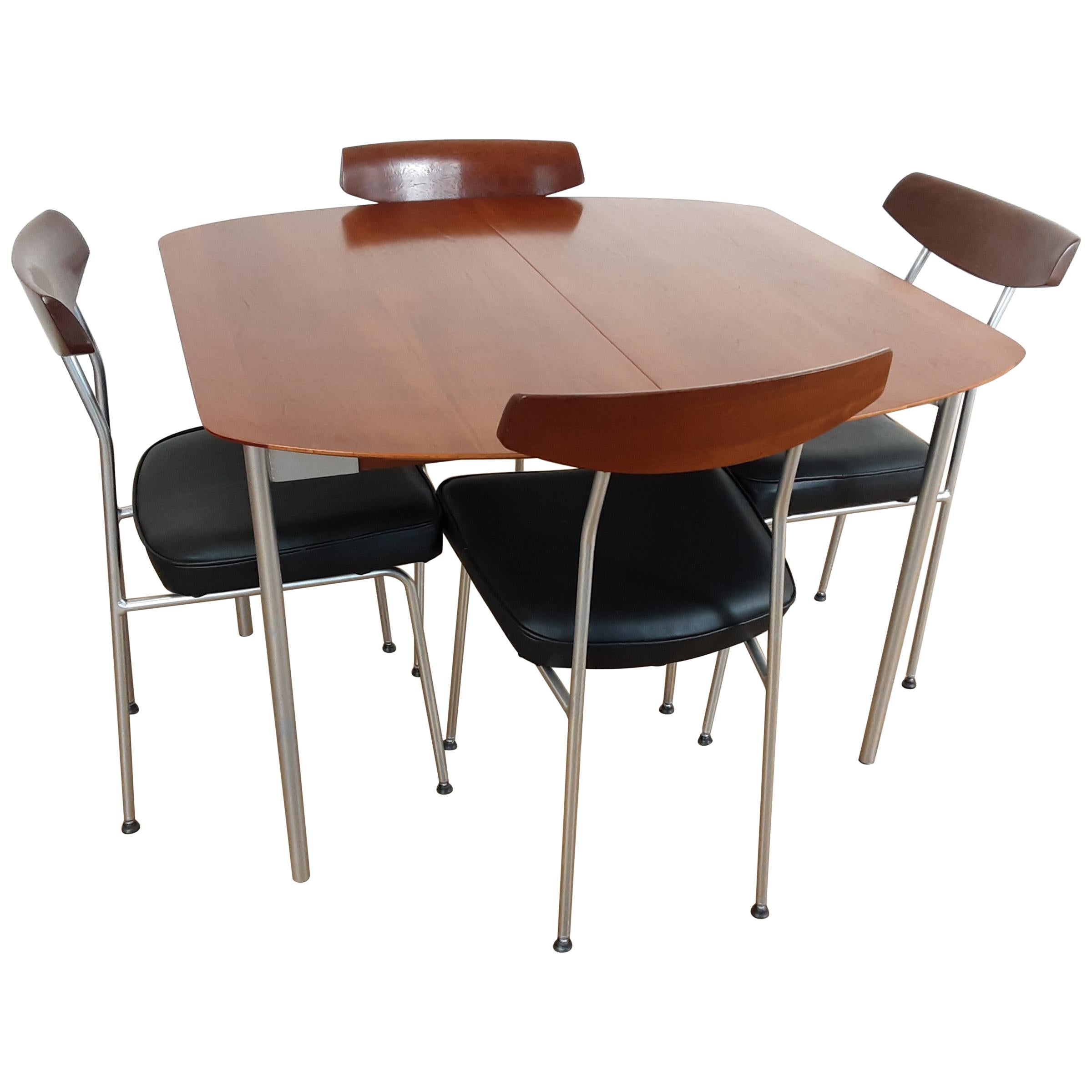 Midcentury Teak Dining Table and 4 Chairs by John and Sylvia Reid for Stag For Sale