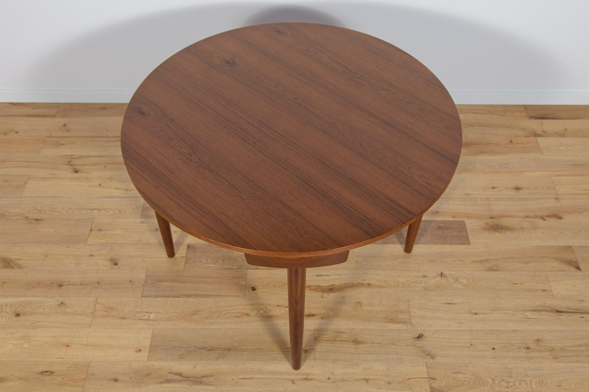Leather Mid-Century Teak Dining Table and Chairs Set by Hans Olsen for Frem Røjle, 1950s For Sale