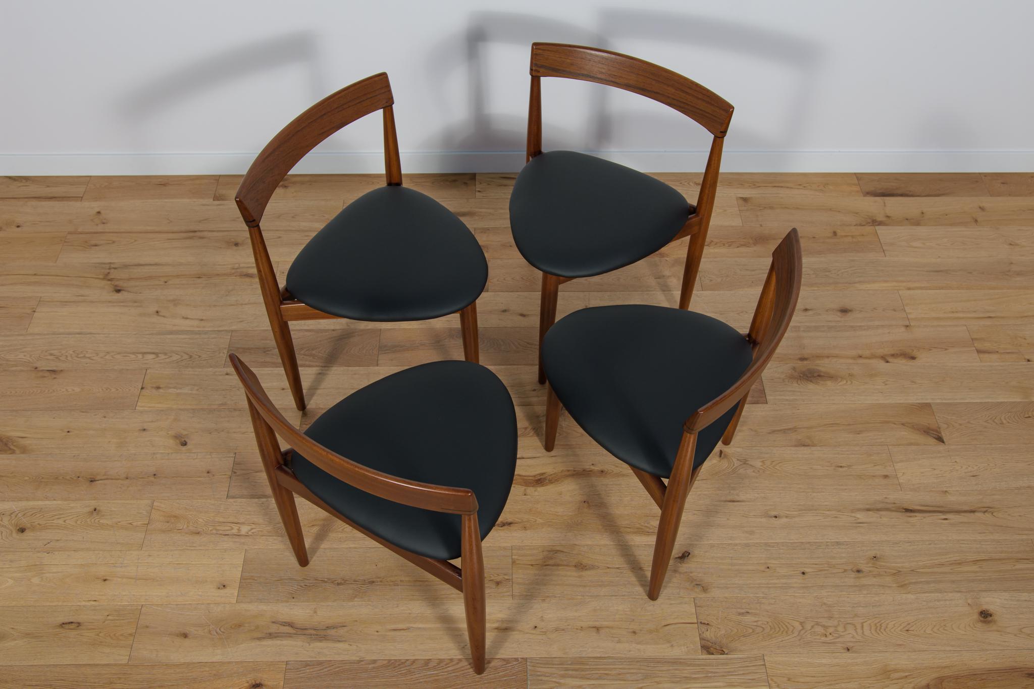 Ensemble table et chaises de salle à manger en teck du milieu du siècle par Hans Olsen pour Frem Røjle, années 1950 en vente 1