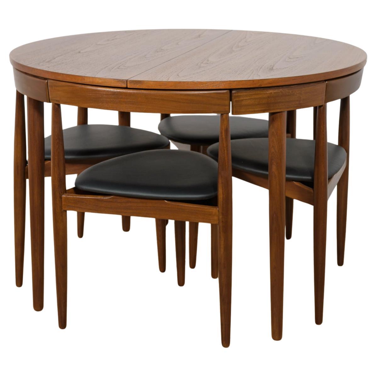 Mid-Century Teak Dining Table and Chairs Set by Hans Olsen for Frem Røjle.