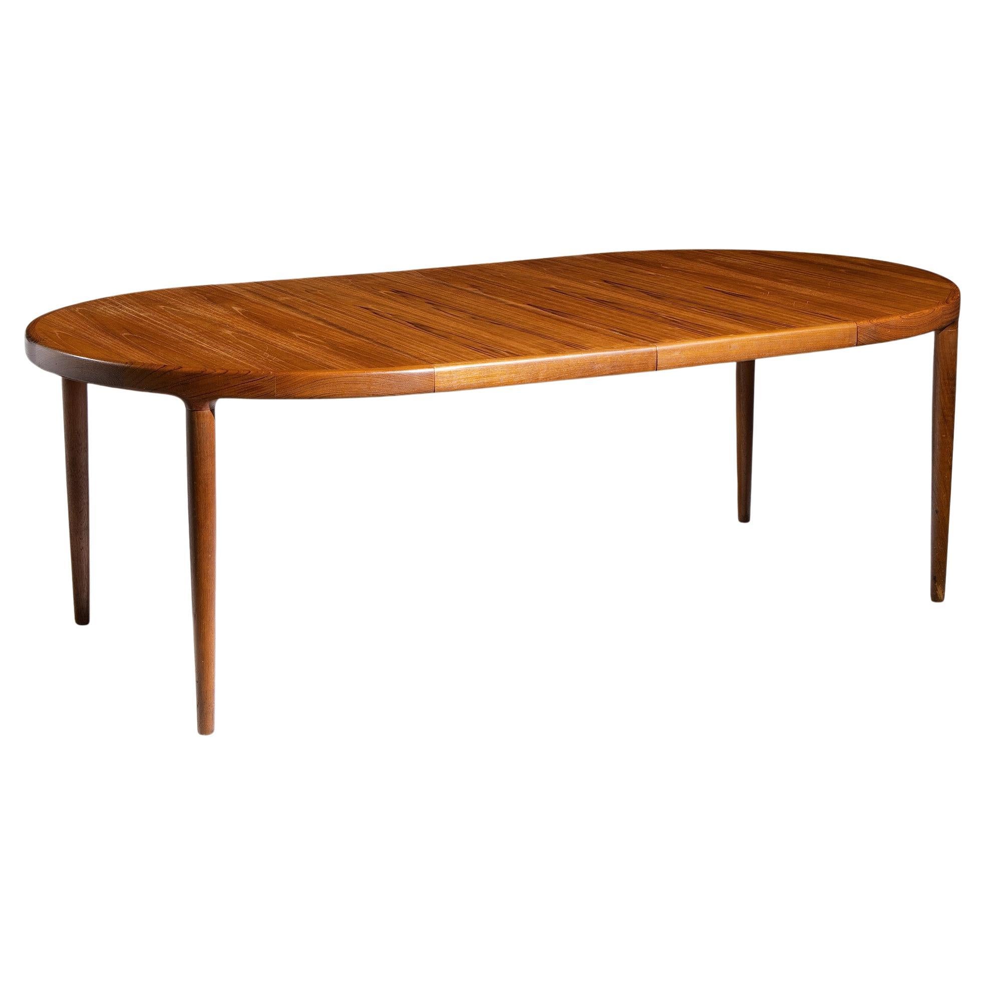 Mid Century Teak Dining Table with 2 Leaves