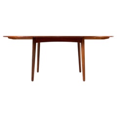 Mid-Century Teak Dining Table with Two Extendable Leaves by HP Hansen
