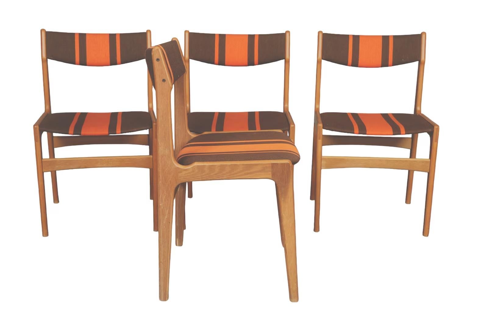 Mid-Century Teak dinning chairs (Set 4)

Dimensions:
each chair: 
W19 x D16 x H31 inches
Seat height: 17 inches
Condition: very good