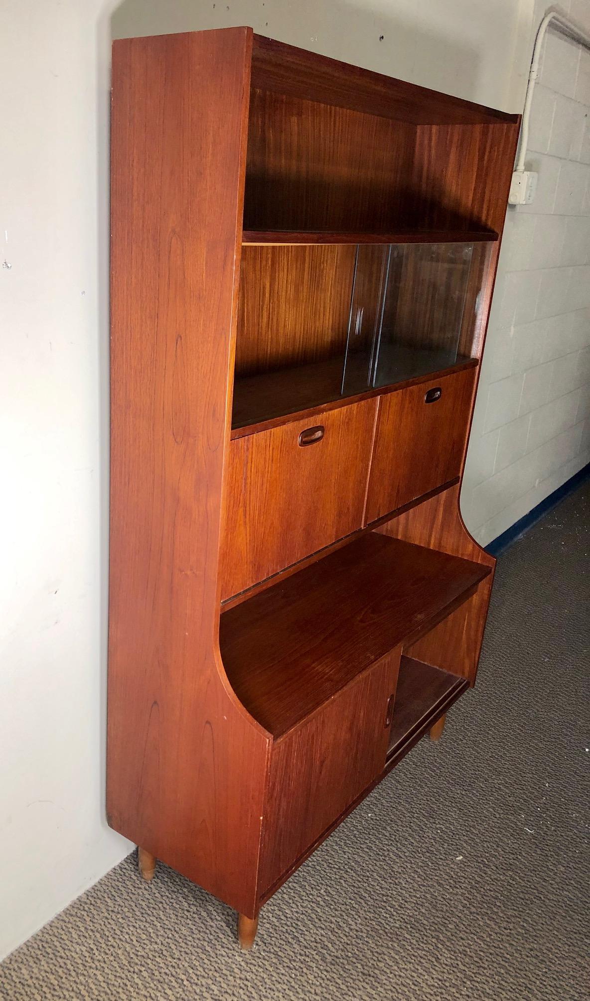 Midcentury Teak Display Cabinet Secretary and Bar by Ellman Furniture For Sale 3