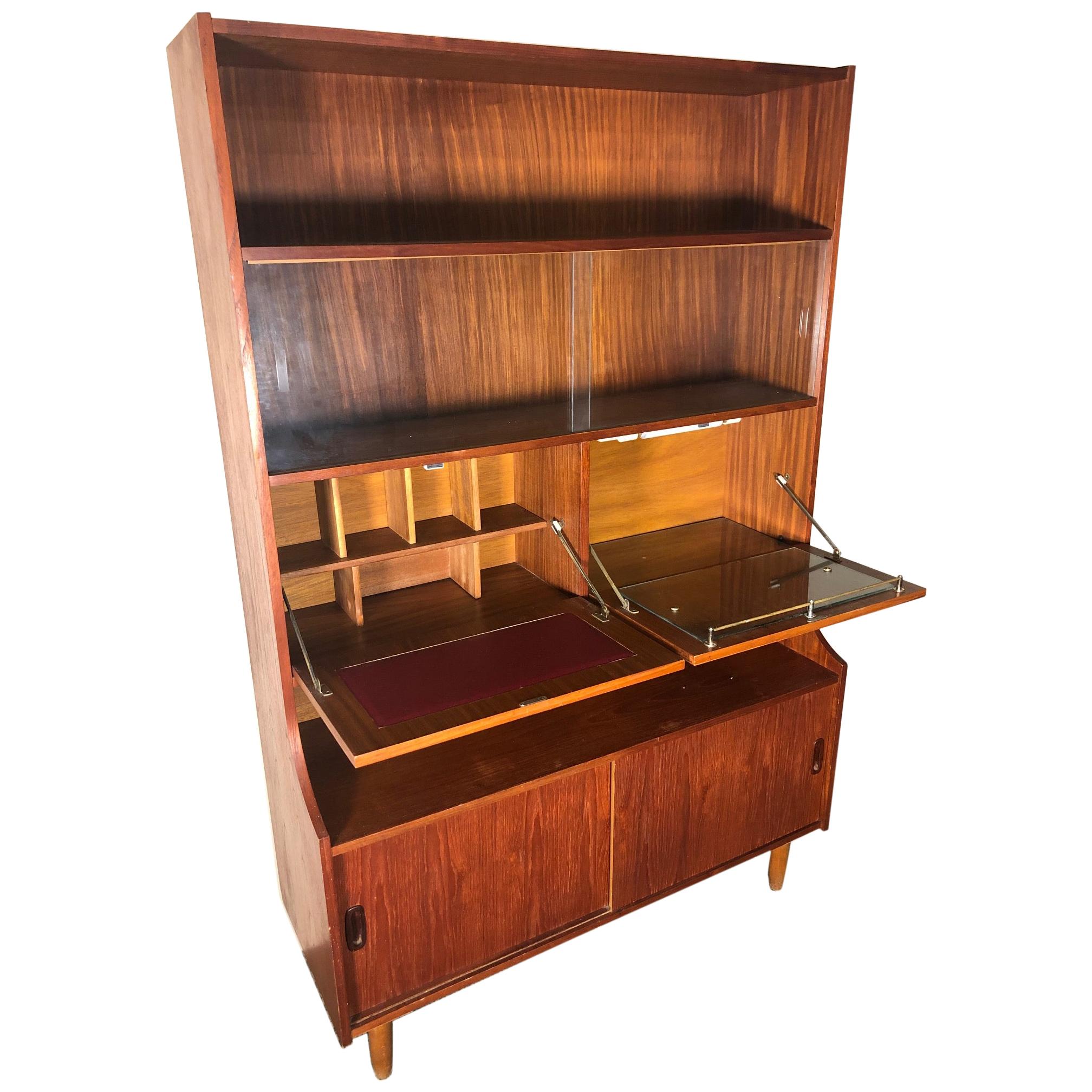 Midcentury Teak Display Cabinet Secretary and Bar by Ellman Furniture For Sale