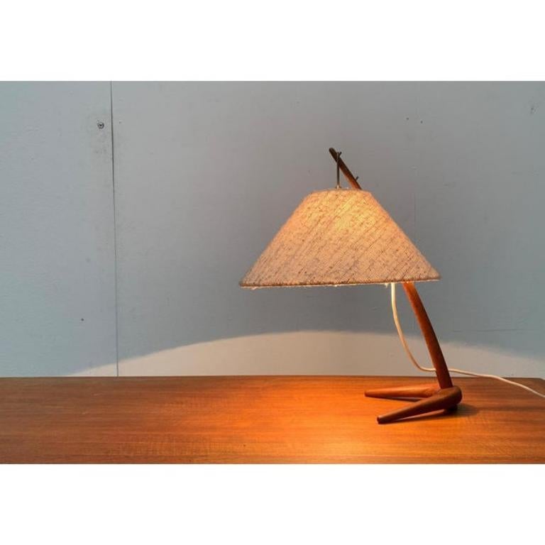 Mid-Century Modern Mid-Century Teak Dornstab Table Lamp by A. Pöll for Kalmar, 1940s For Sale