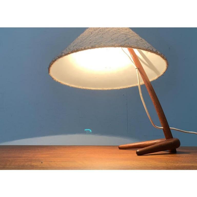 Mid-Century Teak Dornstab Table Lamp by A. Pöll for Kalmar, 1940s In Good Condition For Sale In Hamburg, DE
