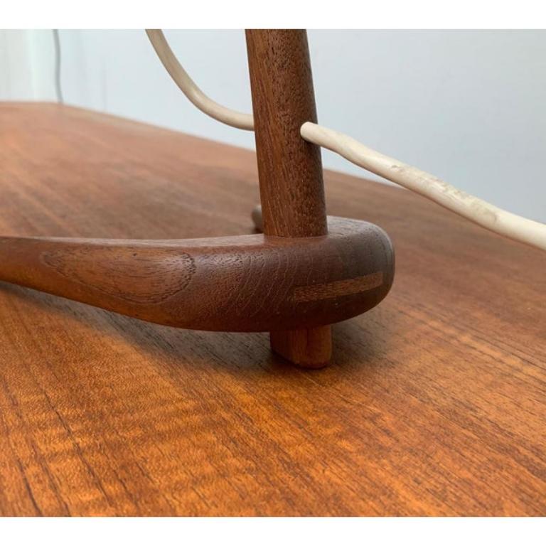 Mid-Century Teak Dornstab Table Lamp by A. Pöll for Kalmar, 1940s For Sale 2