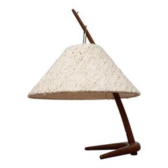 Mid-Century Teak Dornstab Table Lamp by A. Pöll for Kalmar, 1940s
