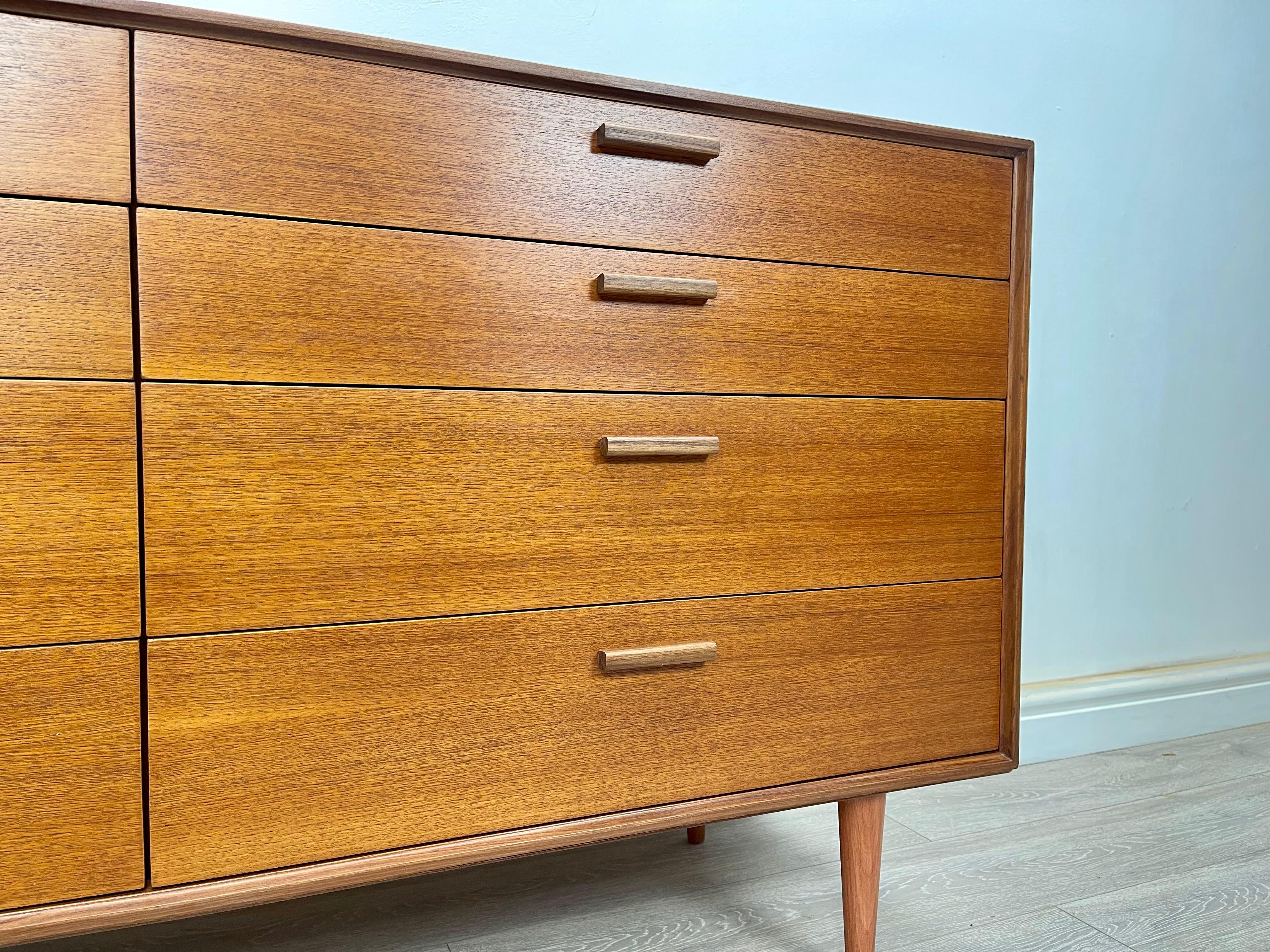 British Midcentury Teak Double Chest of Drawers