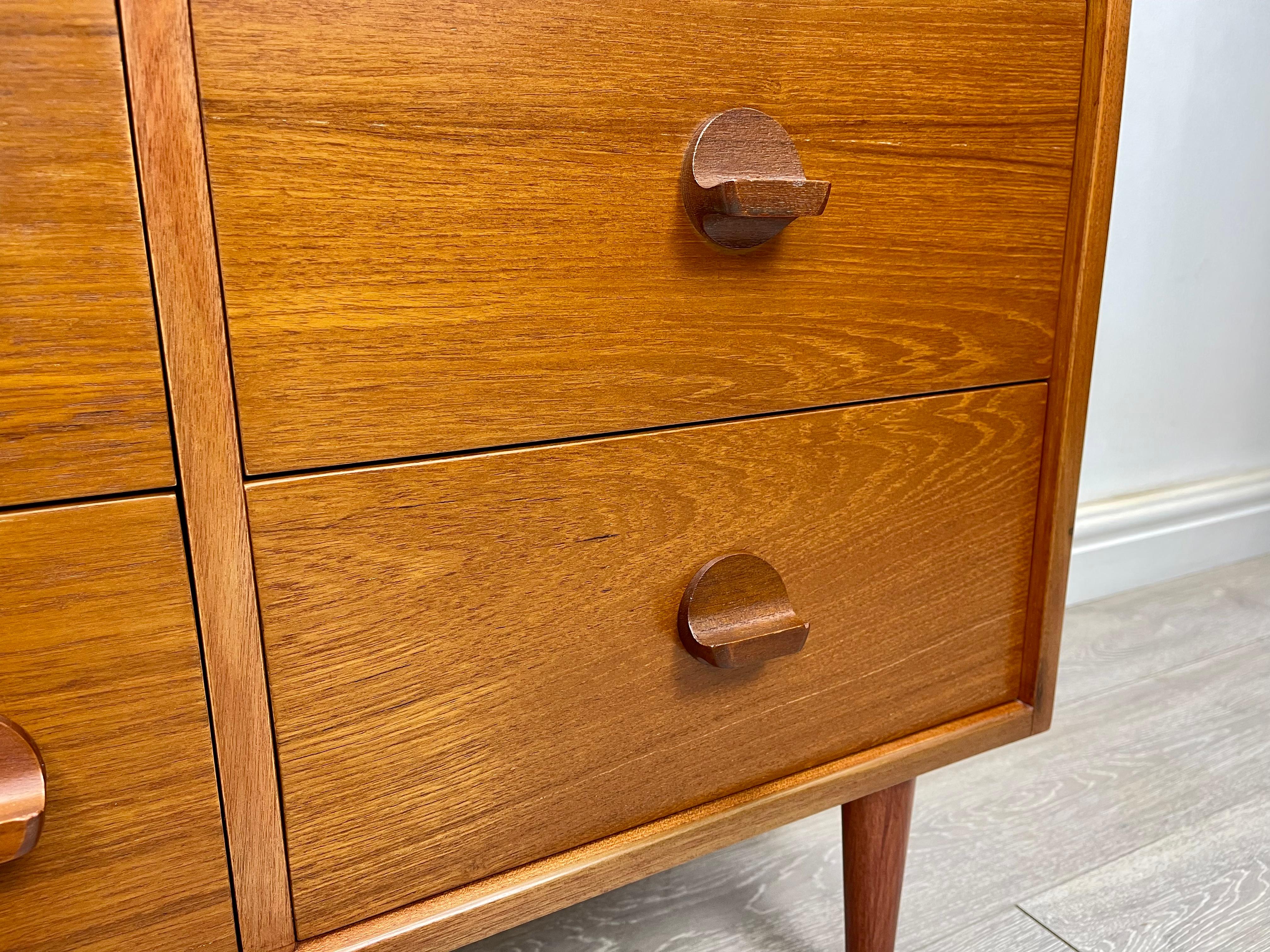 Lacquered Midcentury Teak Double Chest of Drawers