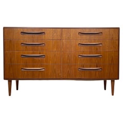 Mid century teak double chest of drawers 