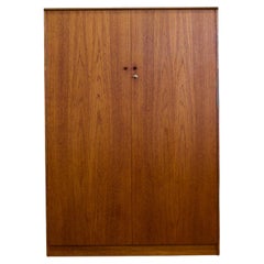 Mid Century Teak Double Door Wardrobe, 1960s