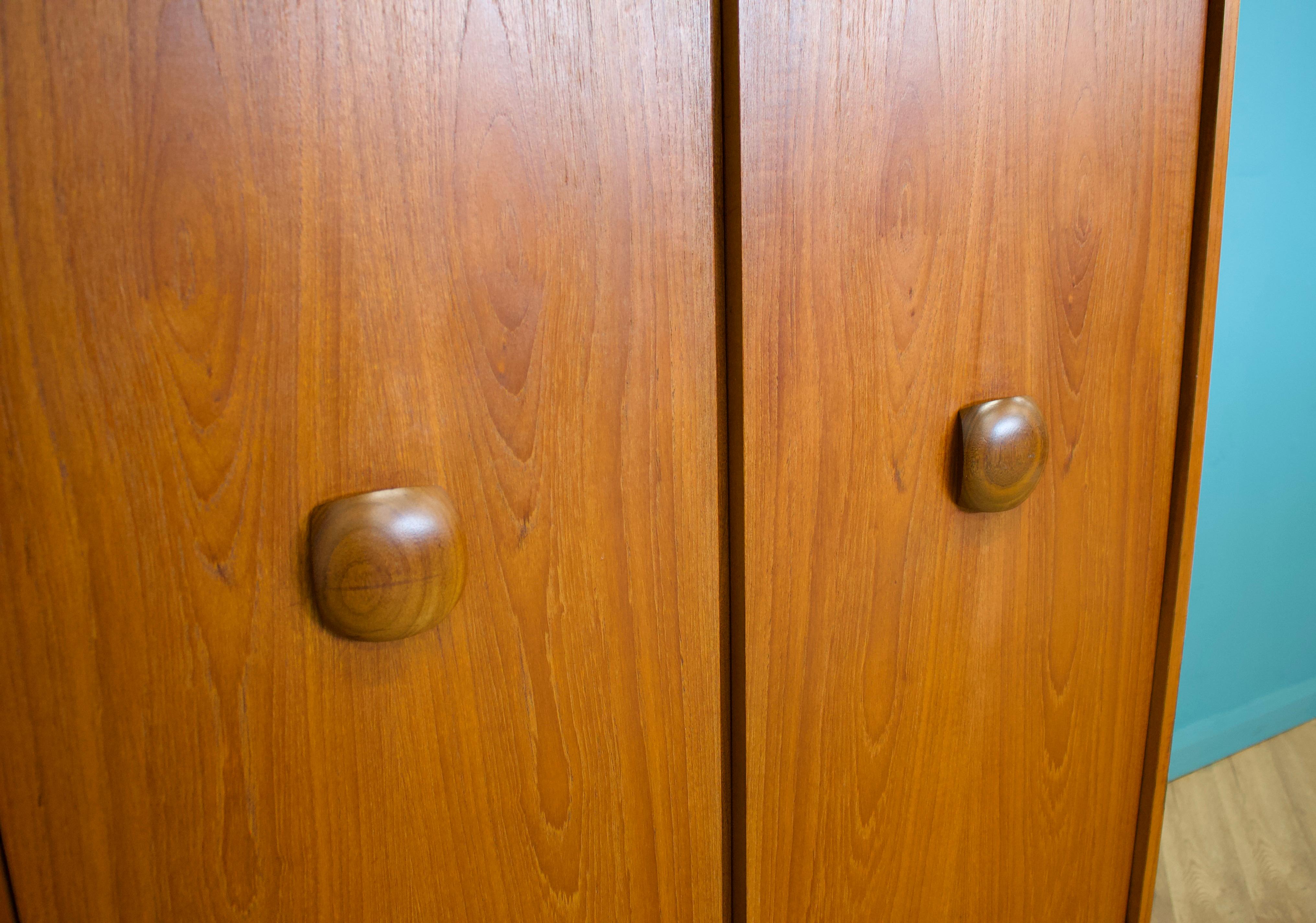 Mid Century Teak Double Door Wardrobe from Elliots of Newbury 1960s 2