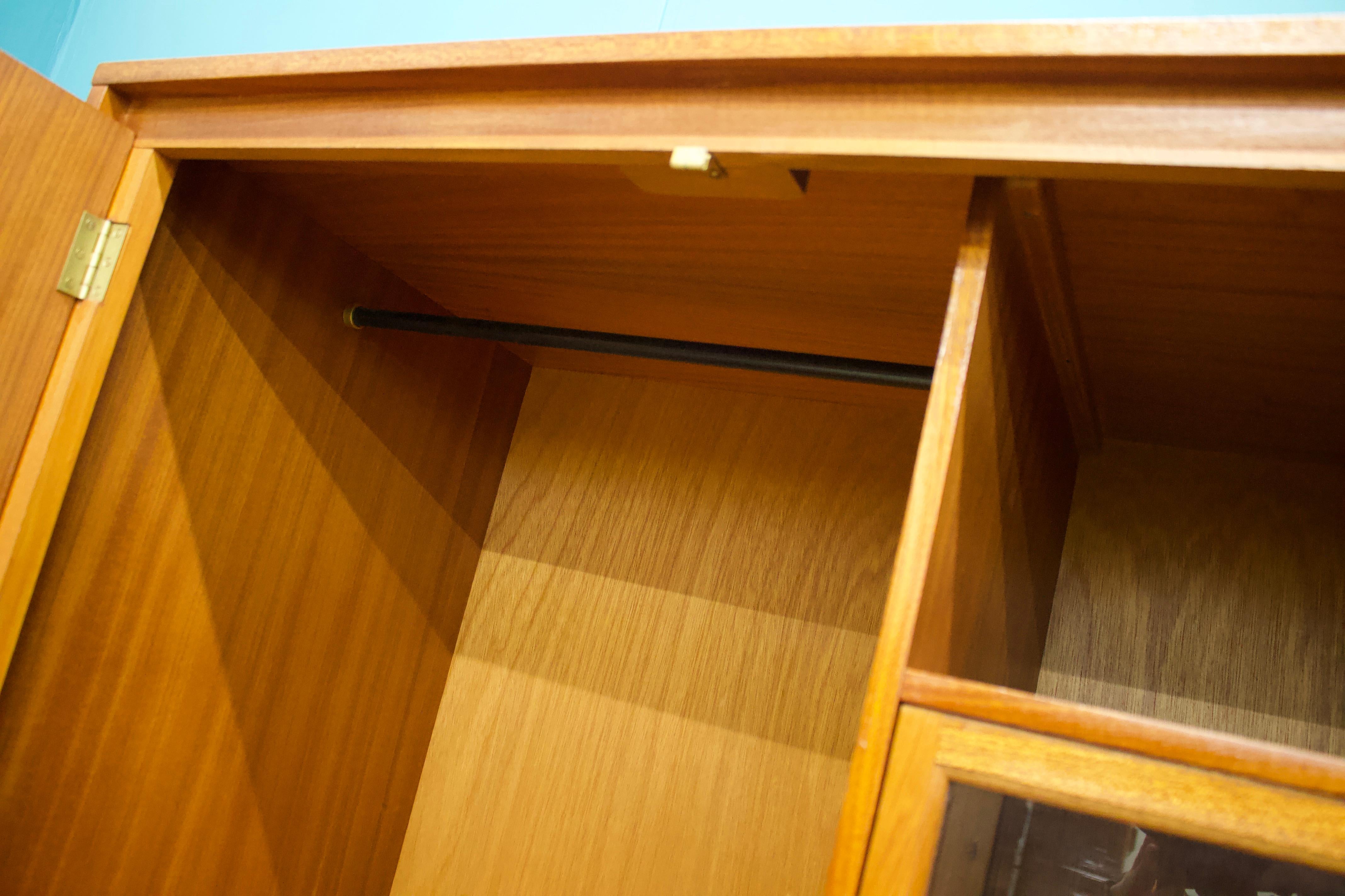 Mid Century Teak Double Door Wardrobe from Wrighton, 1960s 2