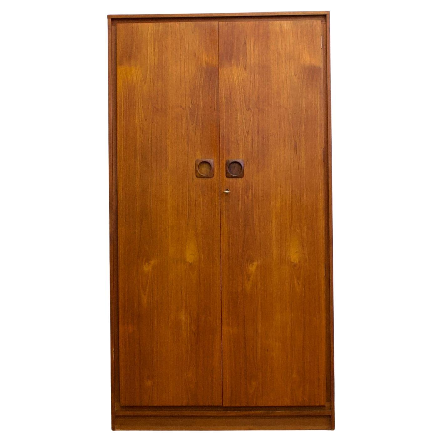 Mid Century Teak Double Door Wardrobe from Wrighton, 1960s